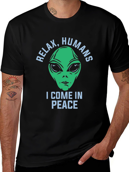 Relax Humans Alien Graphic T-Shirt
