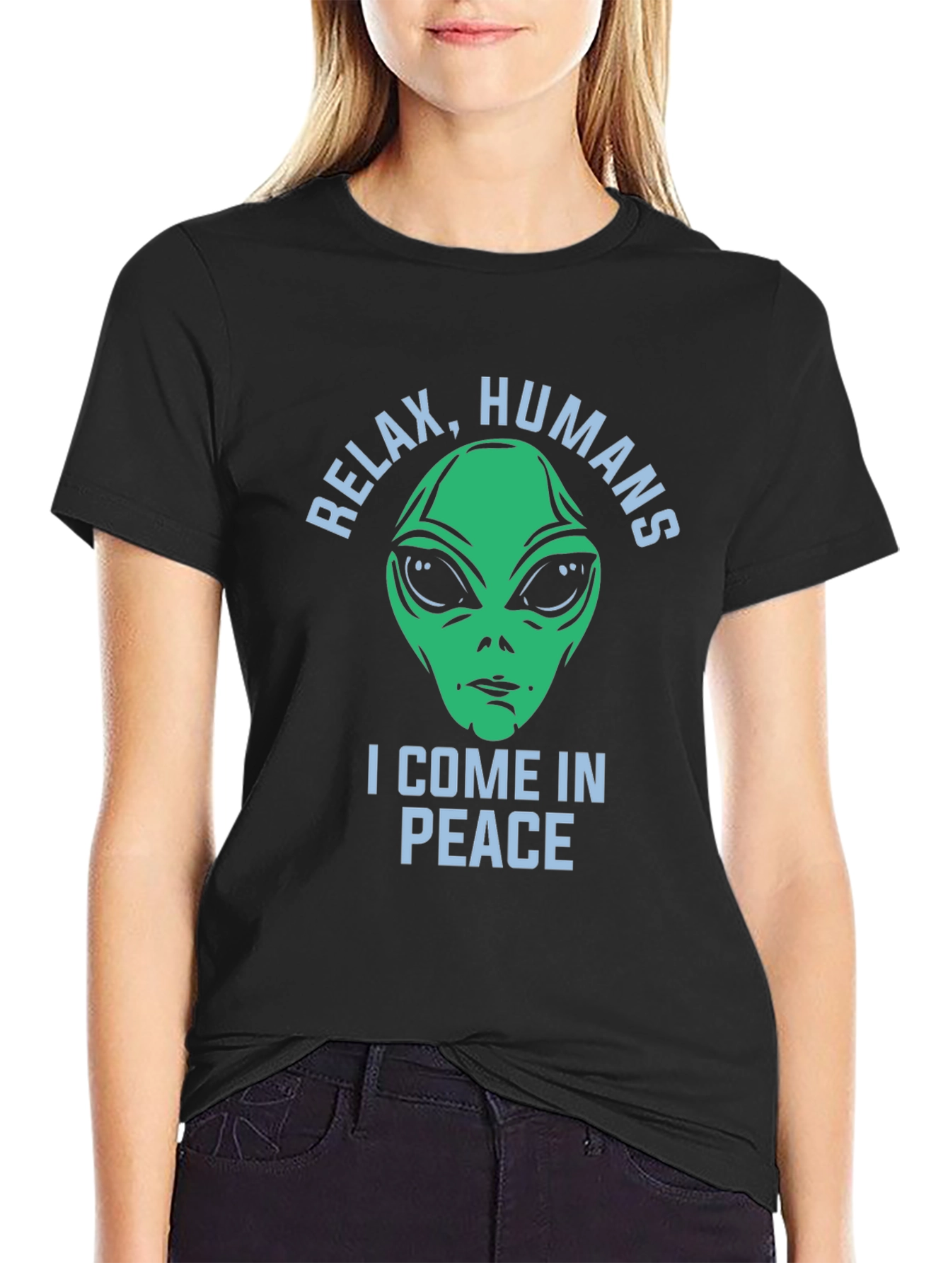 Relax Humans Alien Graphic T-Shirt