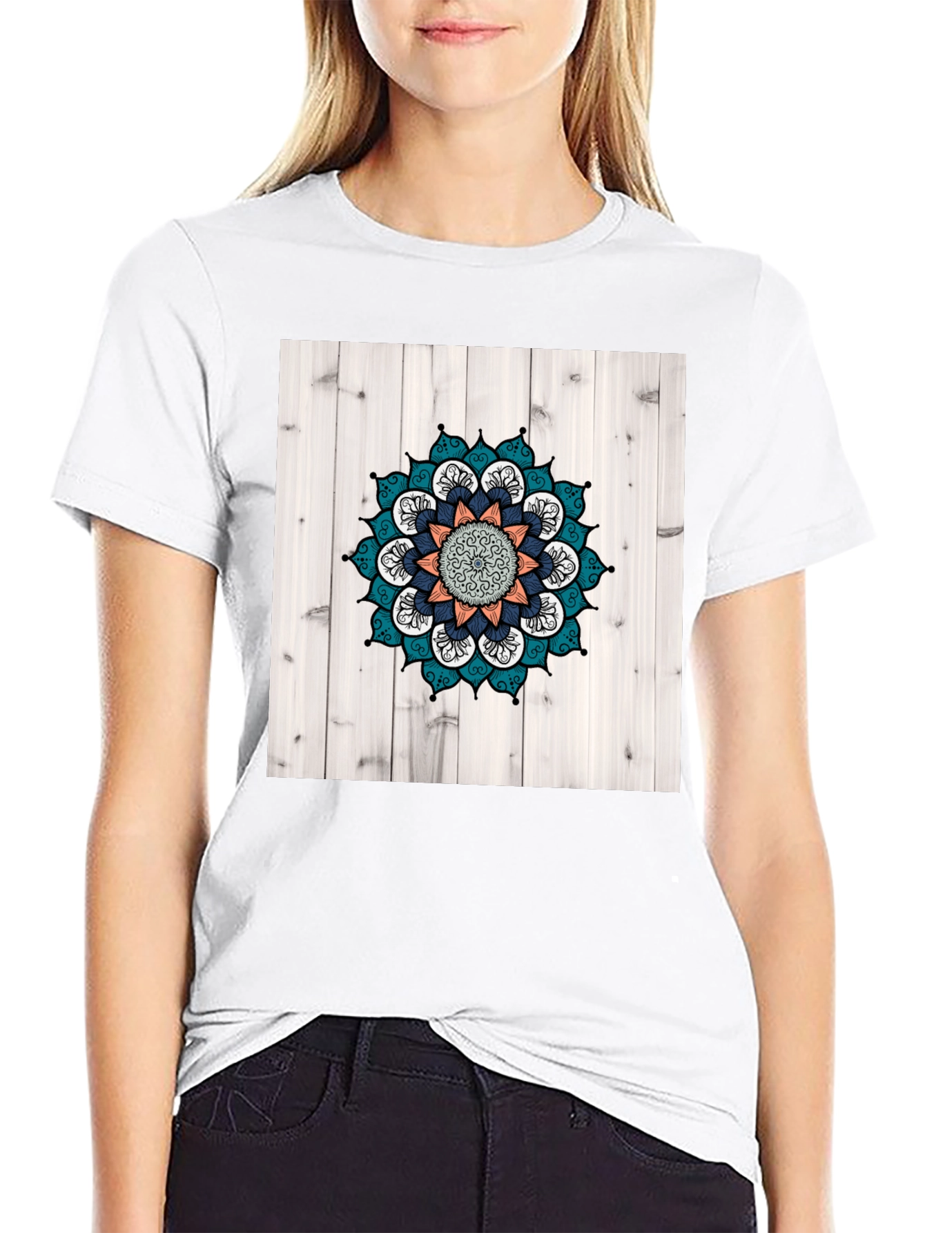 Mandala Graphic Tee: Unisex Black Cotton T-Shirt