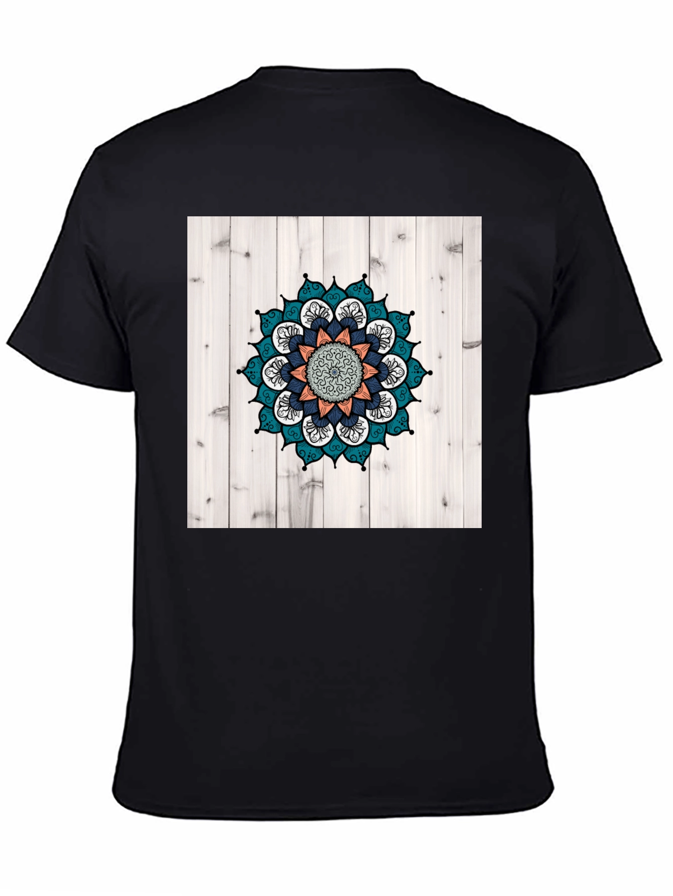 Mandala Graphic Tee: Unisex Black Cotton T-Shirt