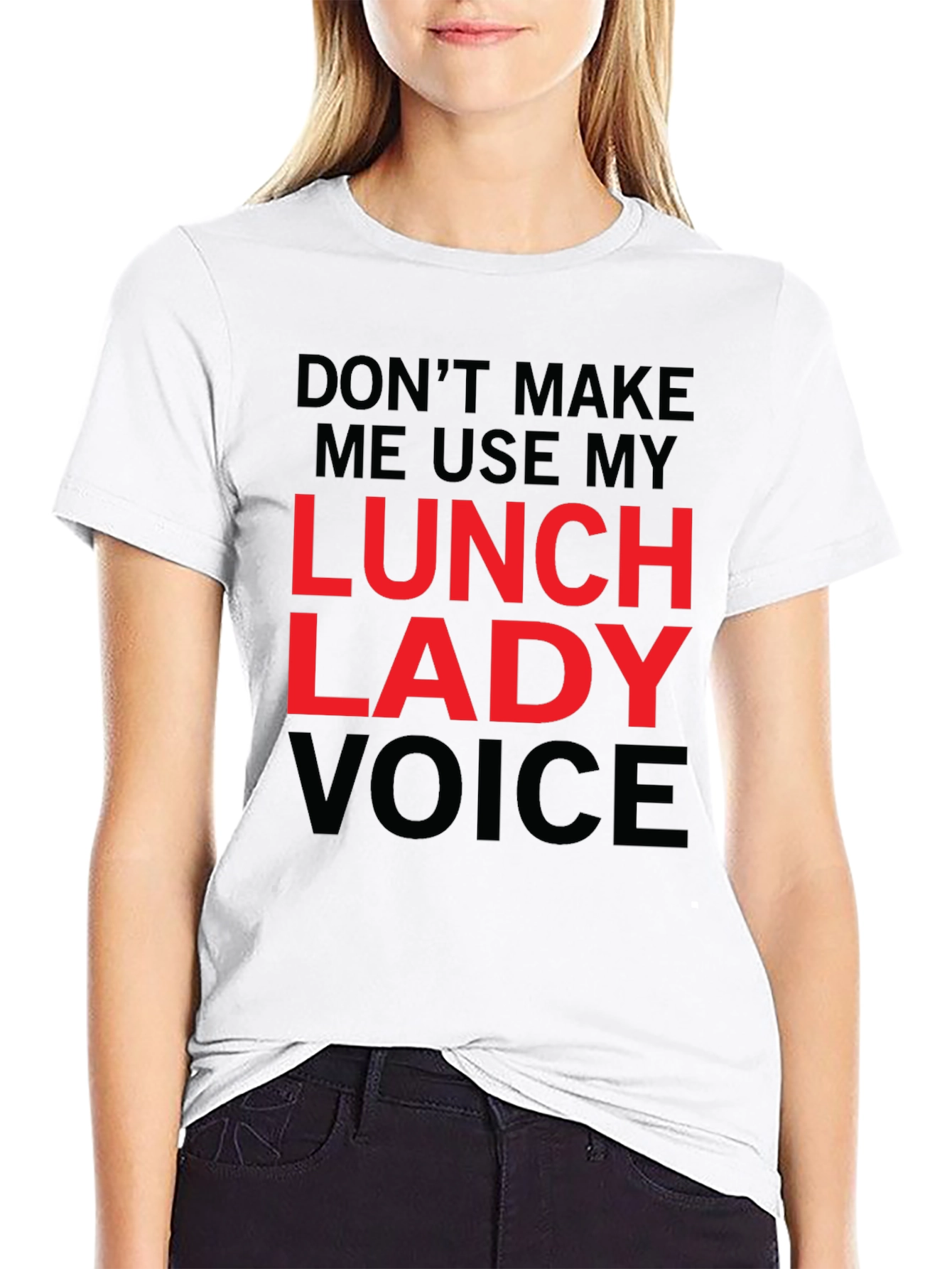 Lunch Lady Voice Graphic Tee - Funny Novelty Shirt
