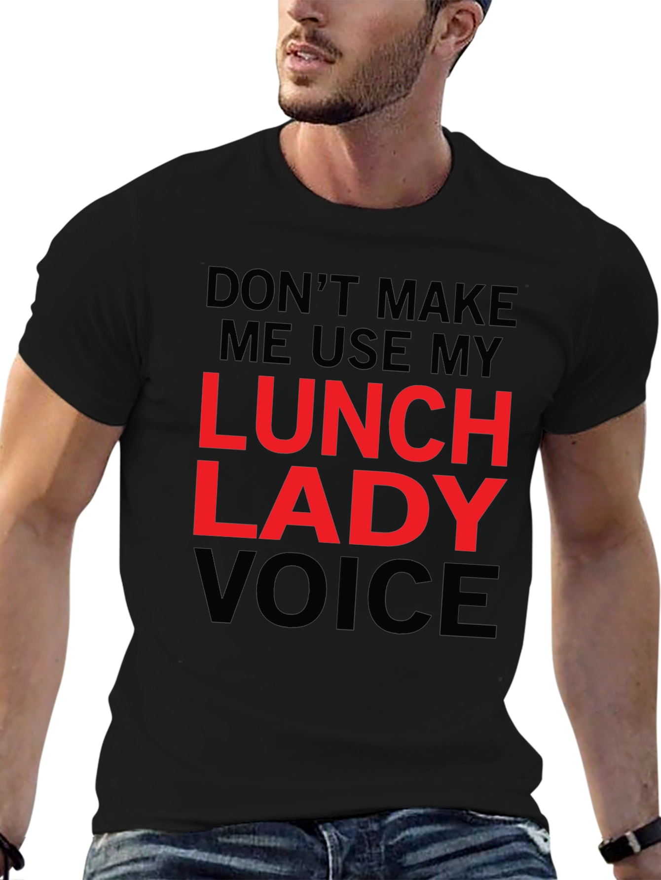 Lunch Lady Voice Graphic Tee - Funny Novelty Shirt