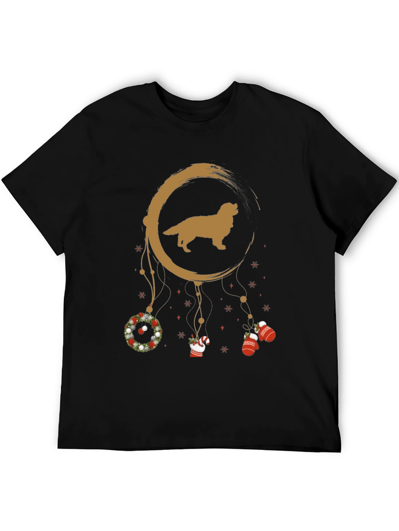 Festive Golden Retriever Dreamcatcher T-Shirt