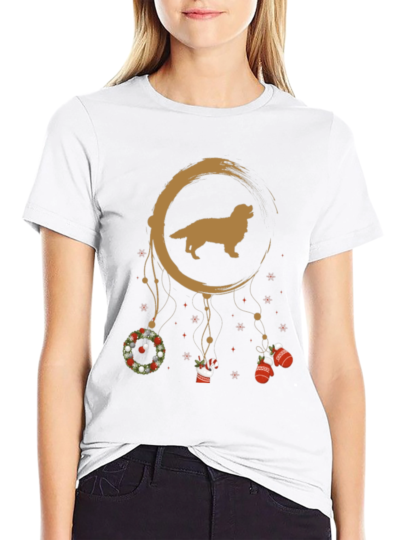 Festive Golden Retriever Dreamcatcher T-Shirt