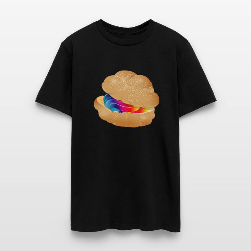 Illustration of a colorful filled cream puff