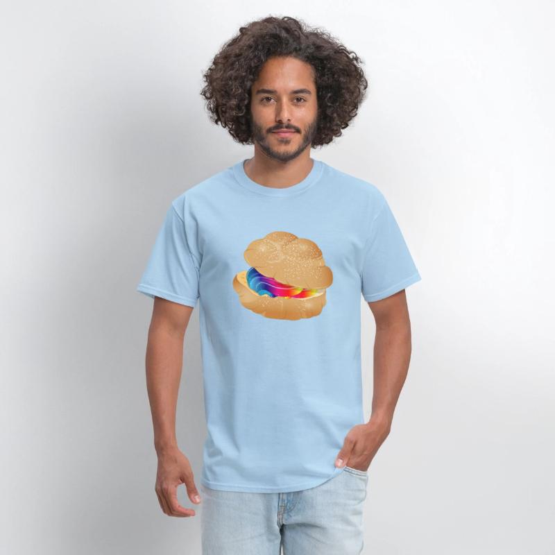Illustration of a colorful filled cream puff