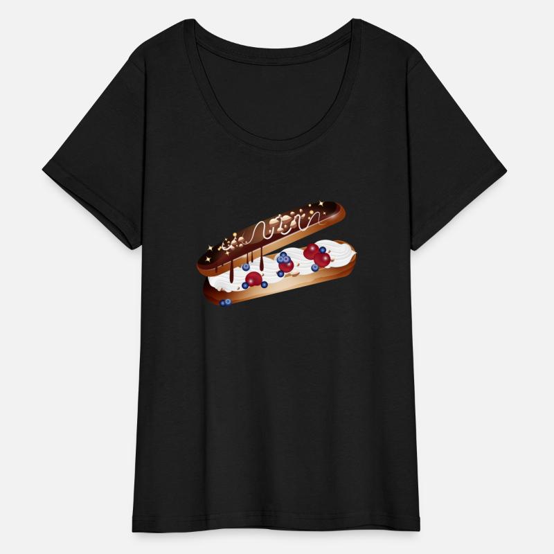 Illustration of a stuffed eclair with berries