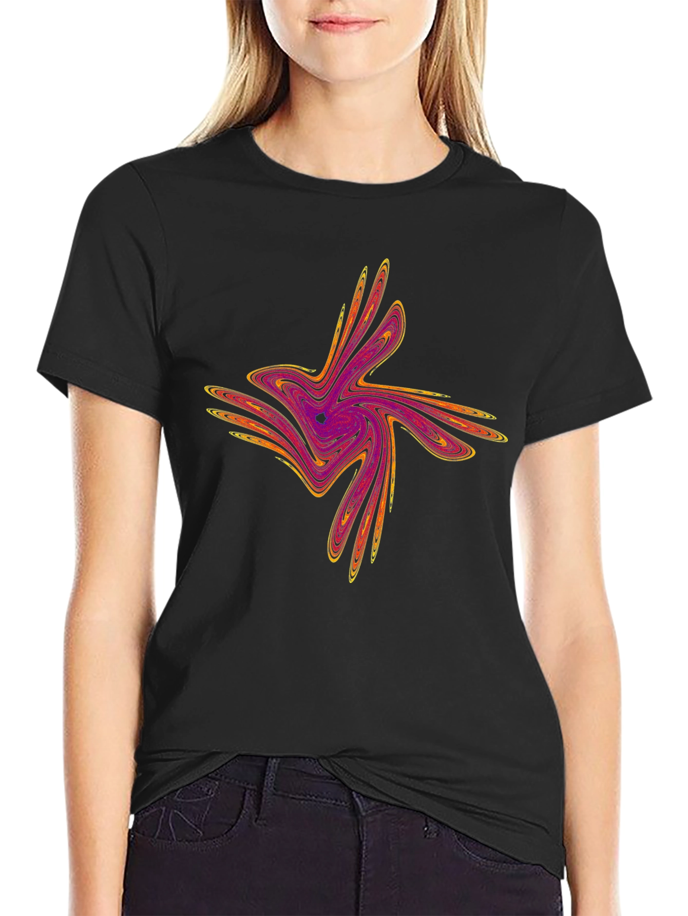 Abstract Swirl Graphic Tee