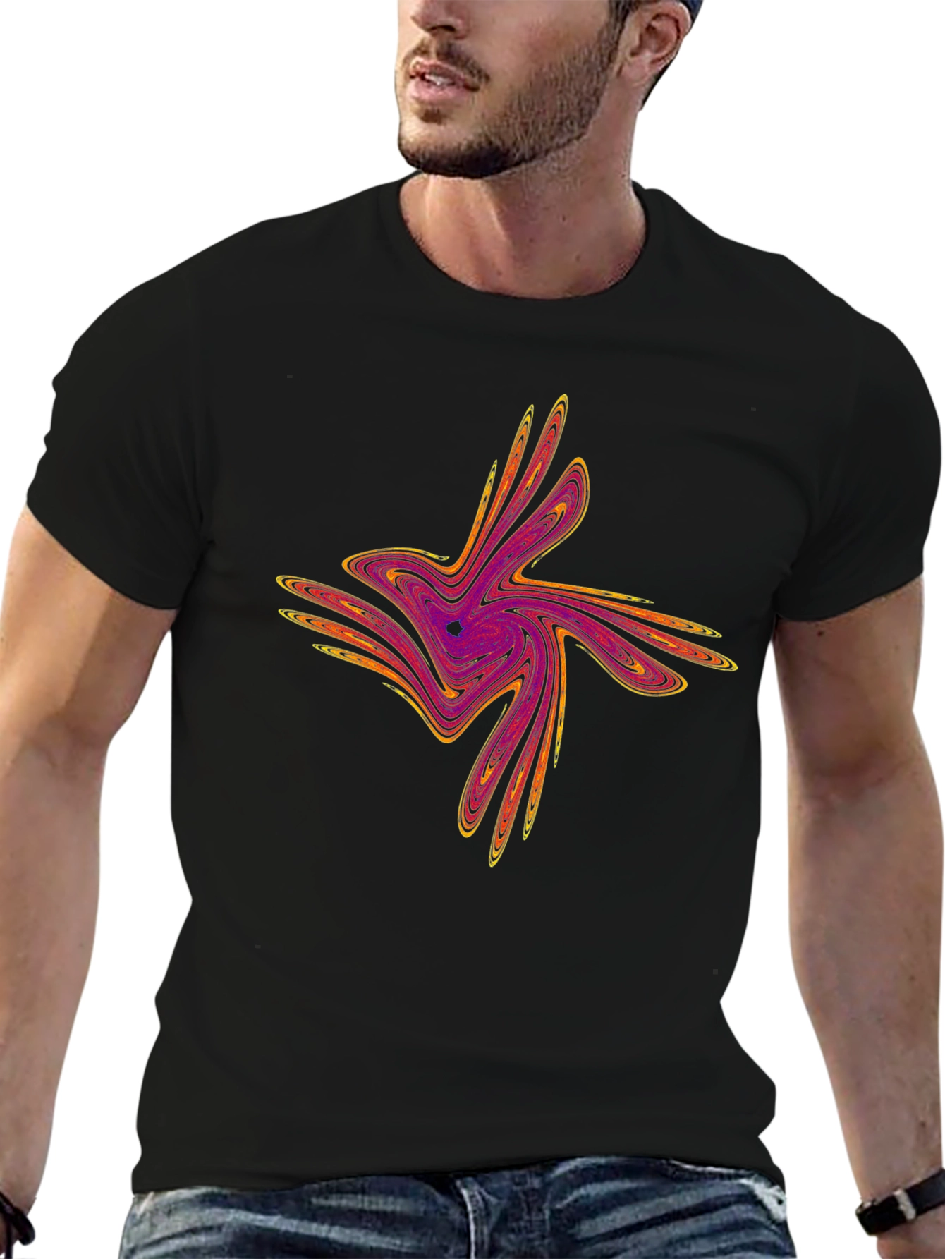 Abstract Swirl Graphic Tee