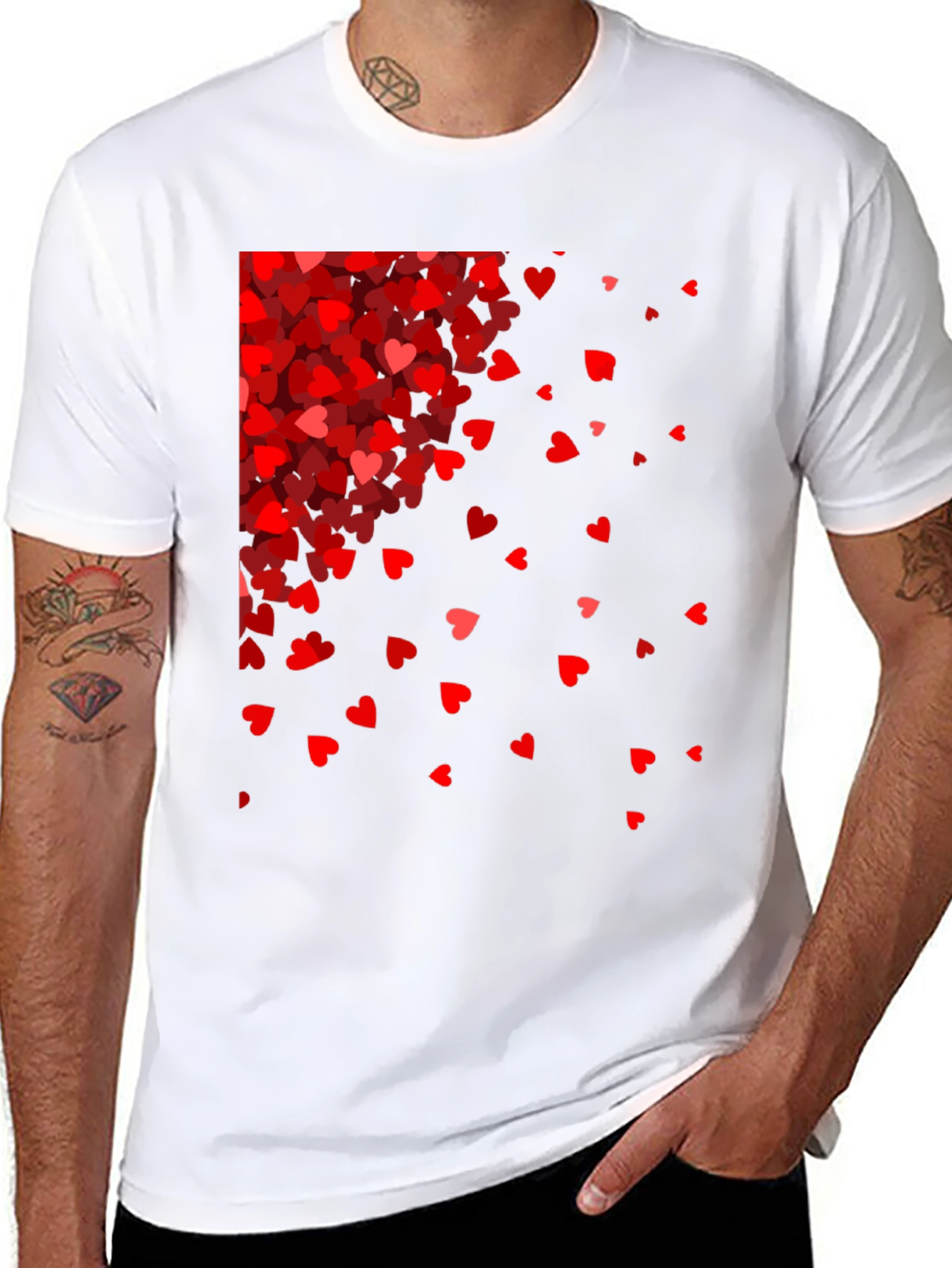 Red Hearts Cascade Black Tee