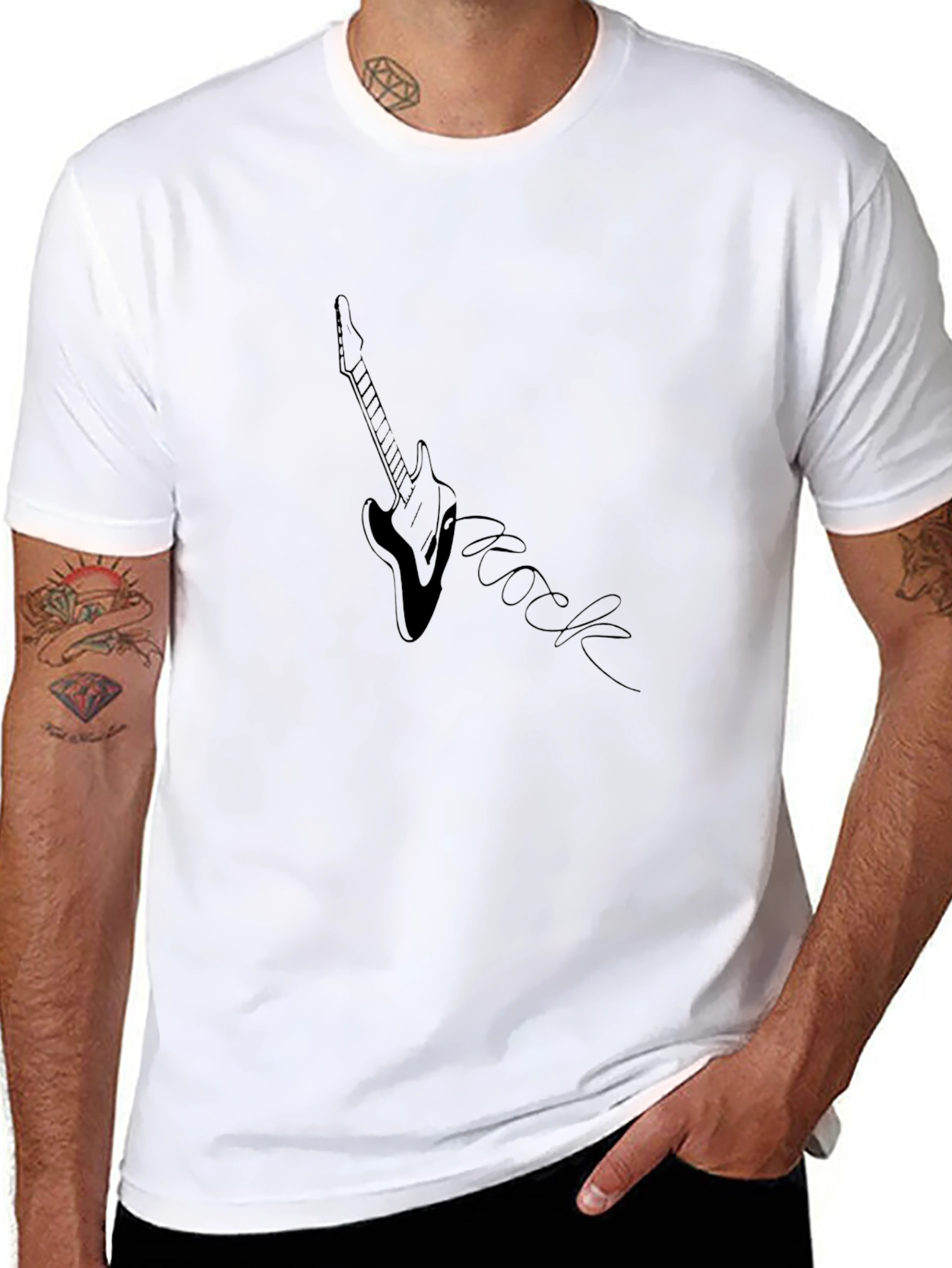 Rock Guitar Graphic Tee - Black Unisex T-Shirt