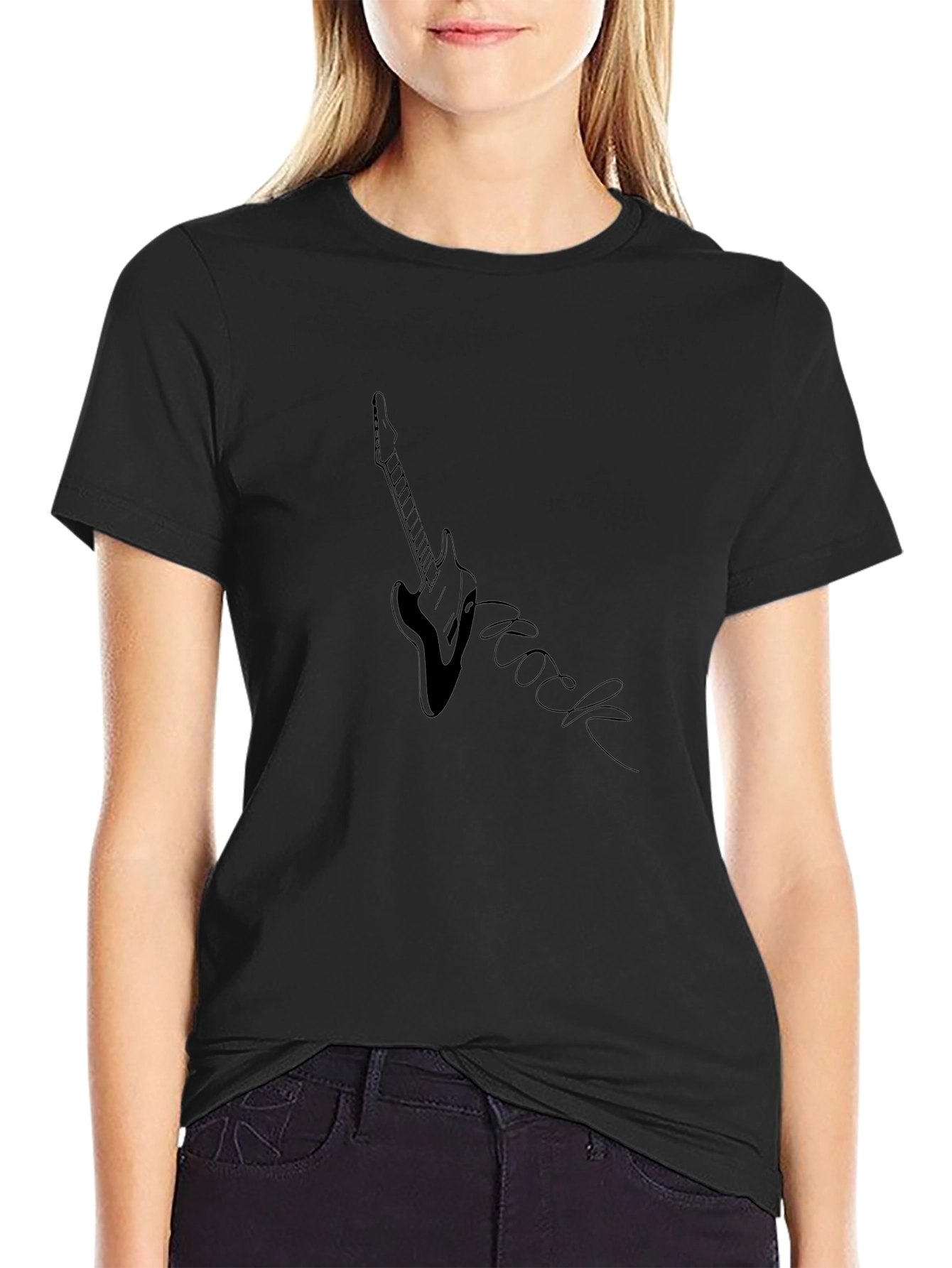 Rock Guitar Graphic Tee - Black Unisex T-Shirt