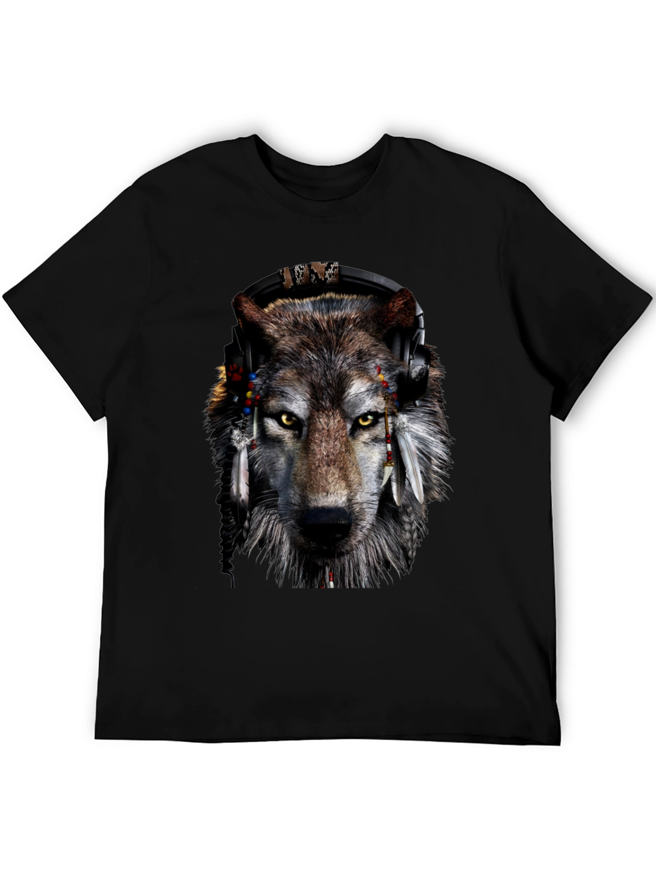 Wolf Headphone Graphic T-Shirt