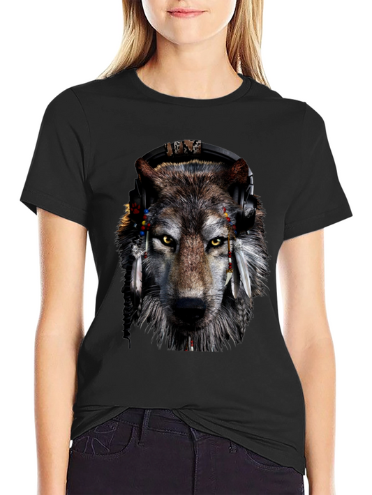 Wolf Headphone Graphic T-Shirt