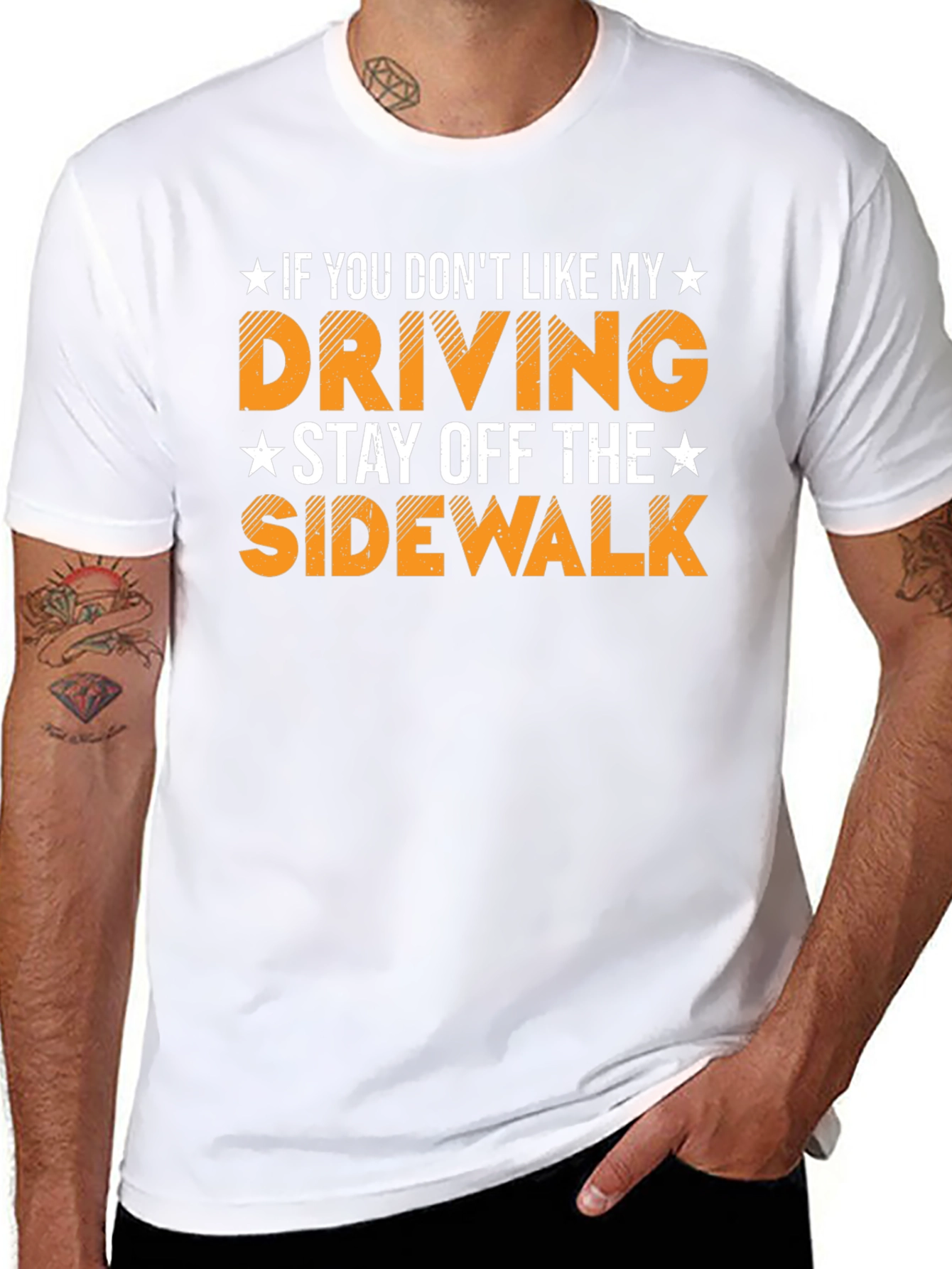Funny Driving Humor T-Shirt Stay Off Sidewalk Tee