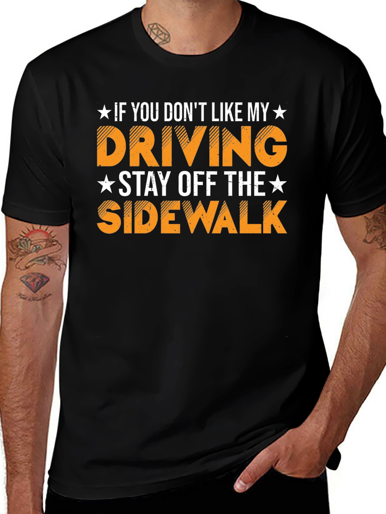 Funny Driving Humor T-Shirt Stay Off Sidewalk Tee
