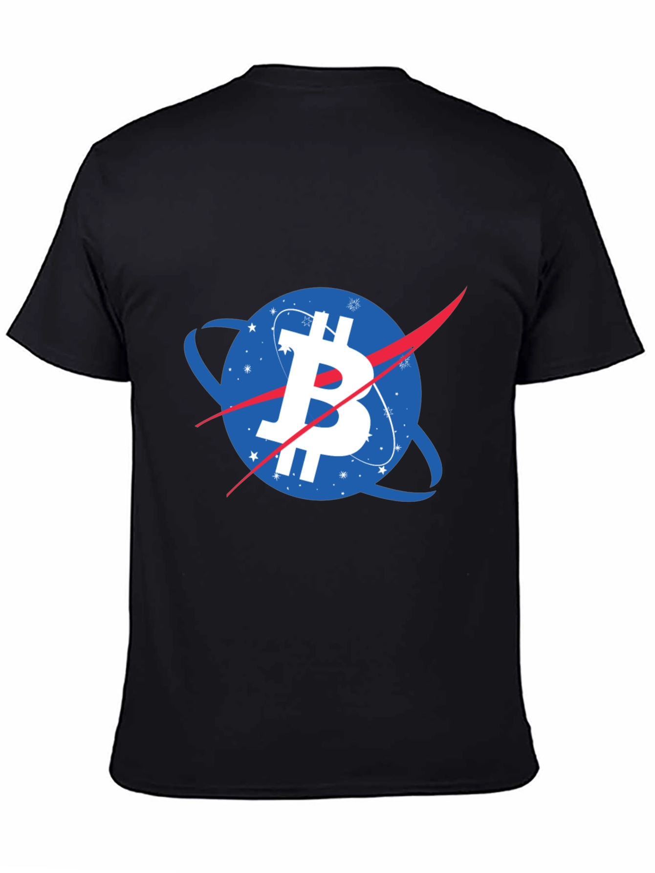Bitcoin NASA Logo Black T-Shirt