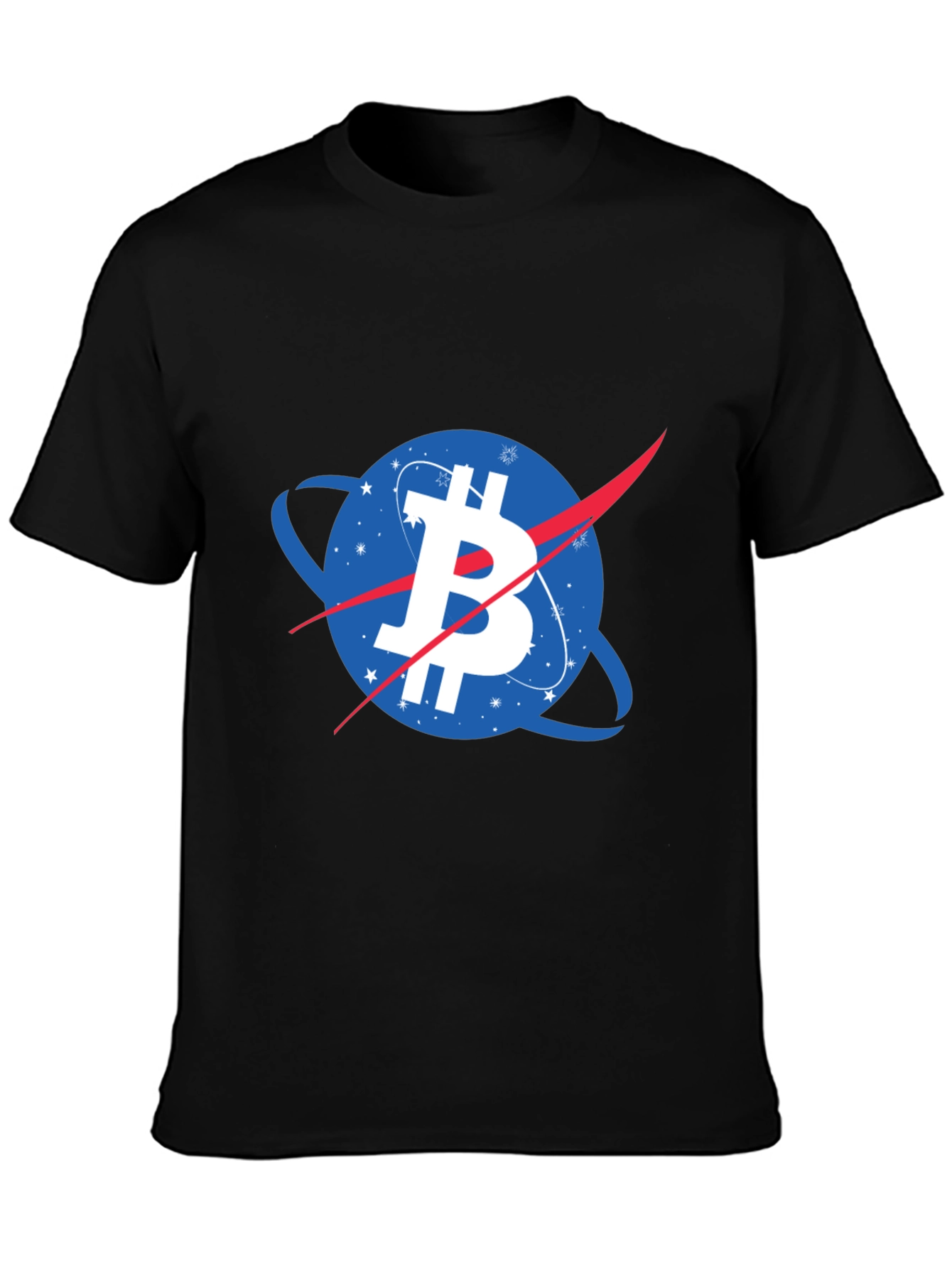 Bitcoin NASA Logo Black T-Shirt