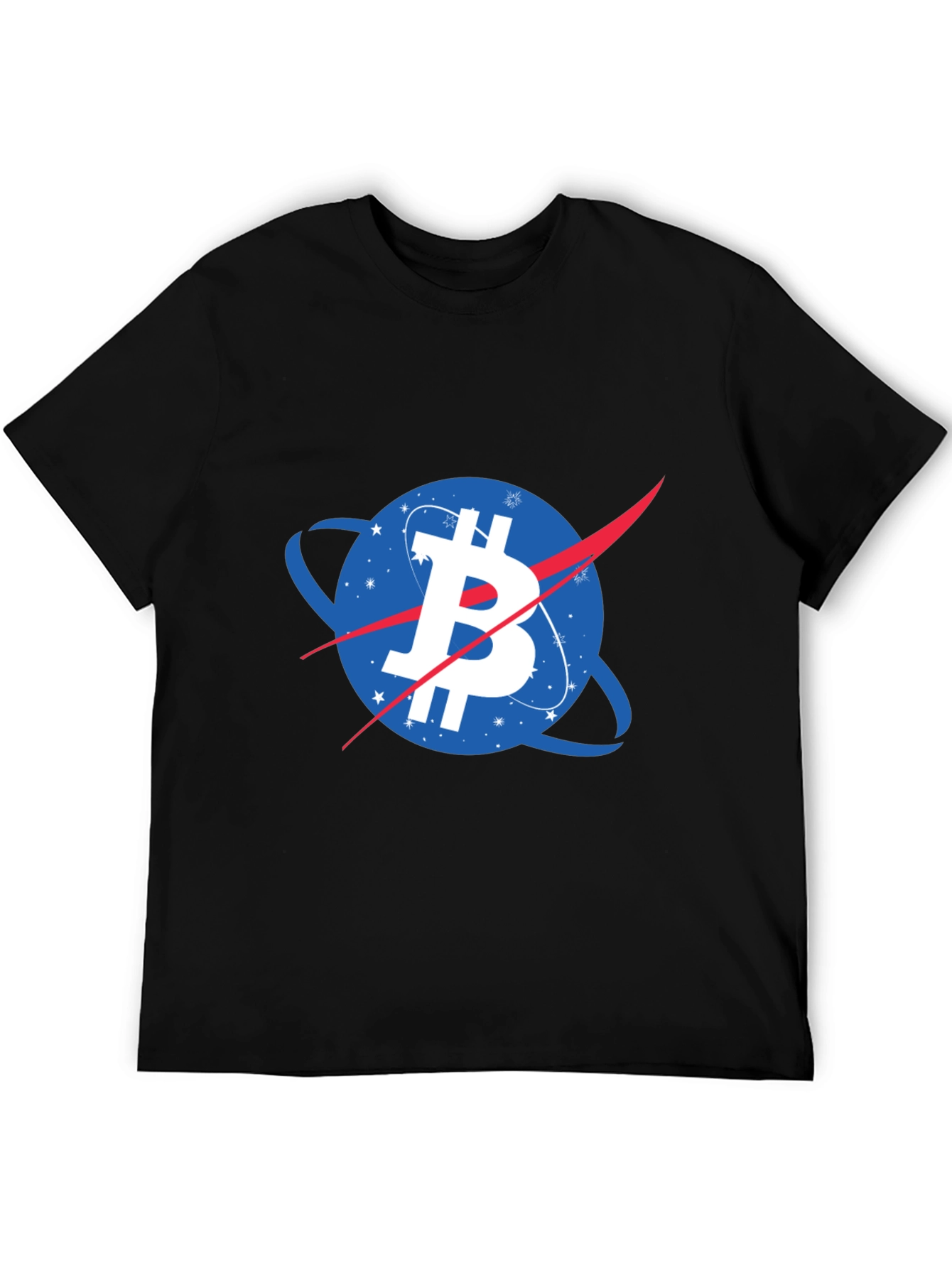 Bitcoin NASA Logo Black T-Shirt