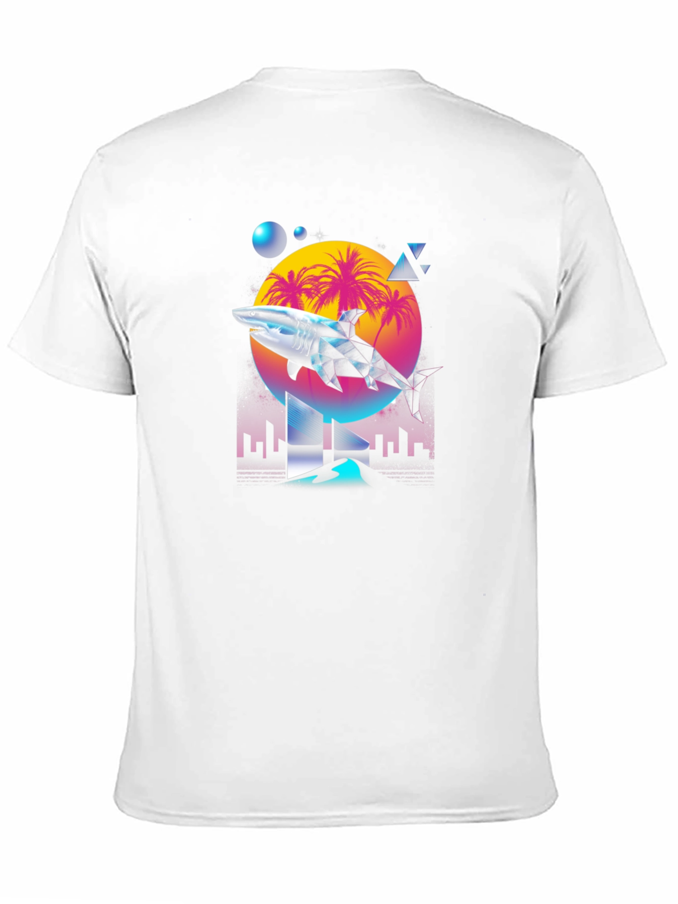 Synthwave Shark T-Shirt - Retro 80s Style