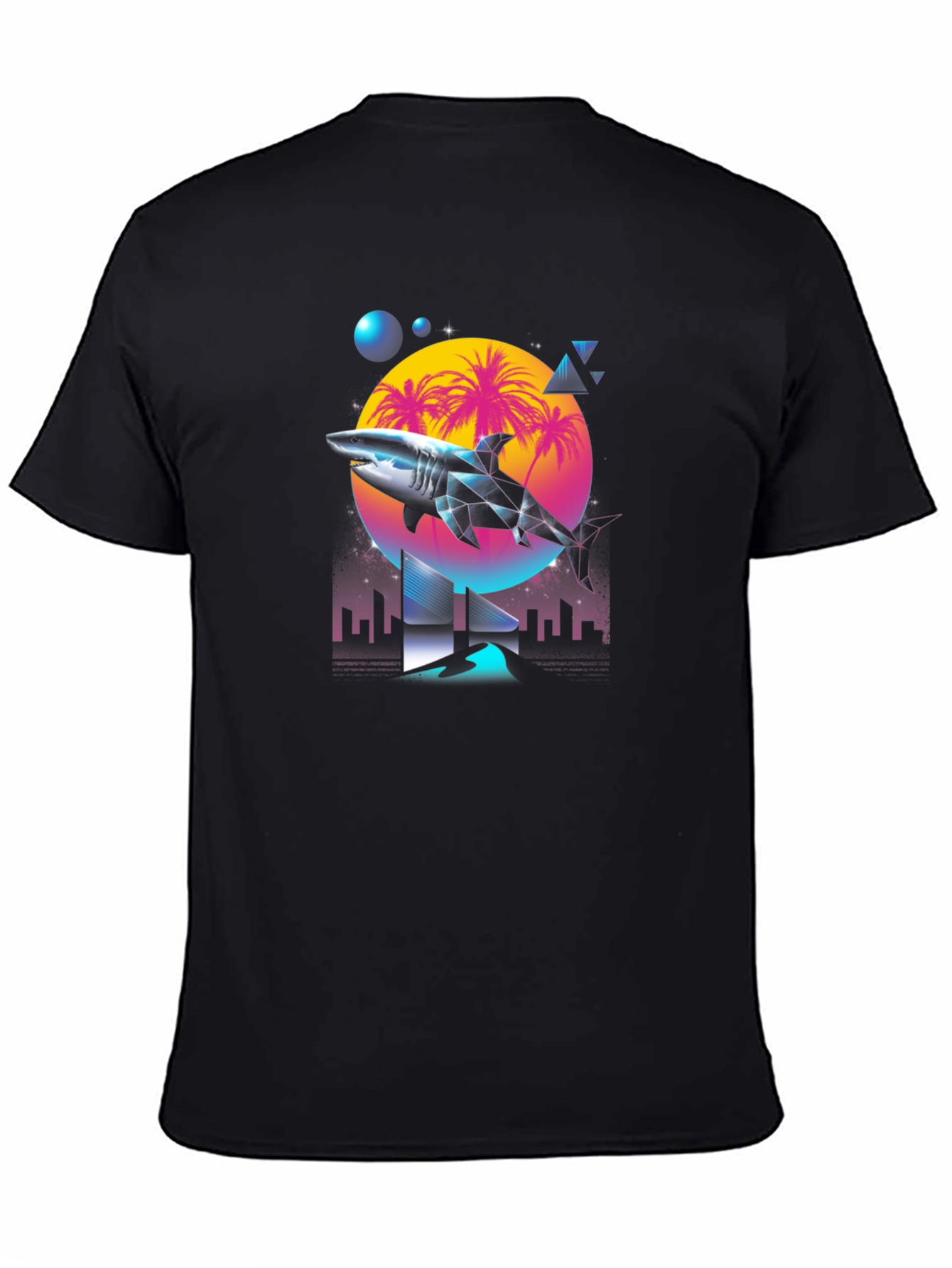 Synthwave Shark T-Shirt - Retro 80s Style