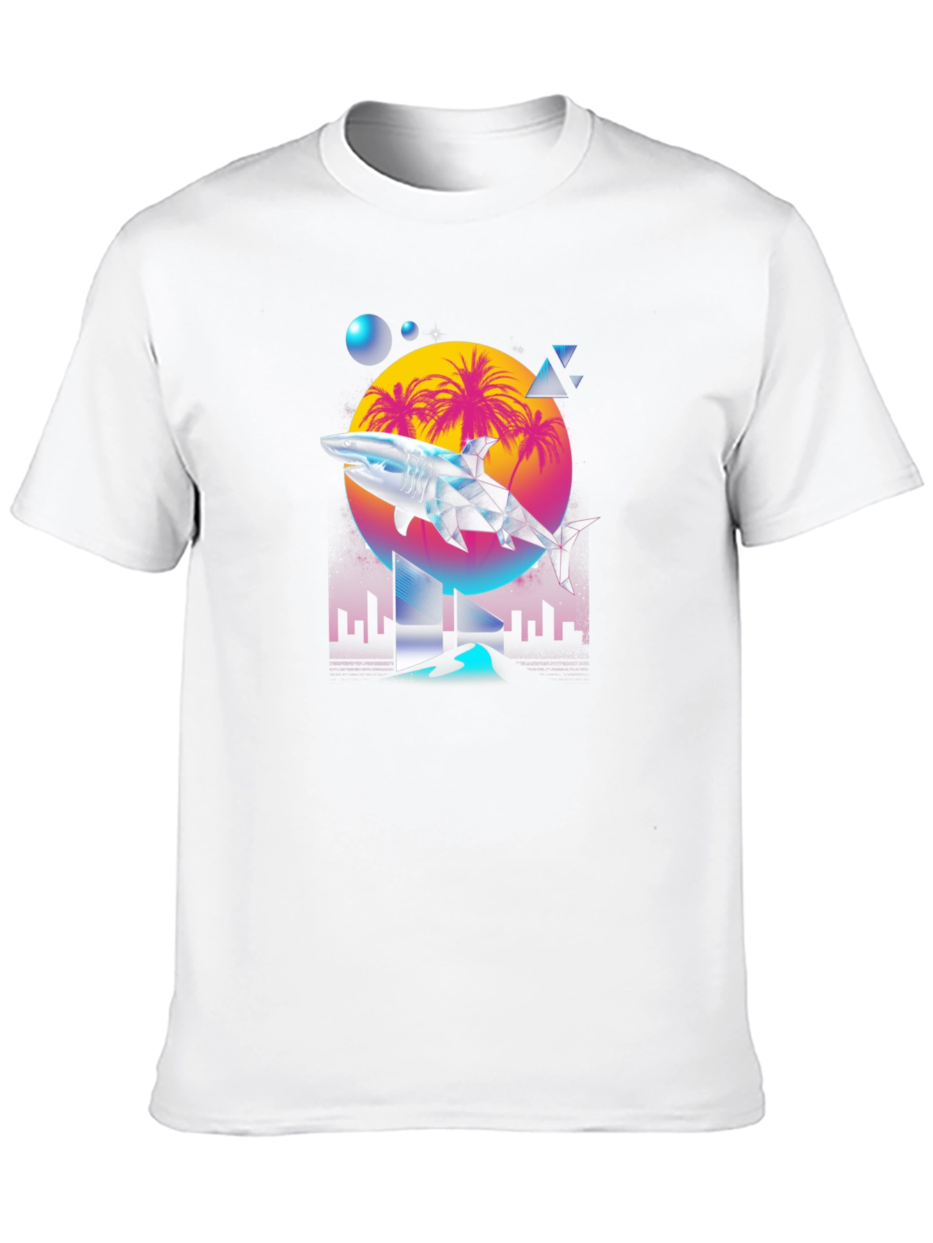 Synthwave Shark T-Shirt - Retro 80s Style