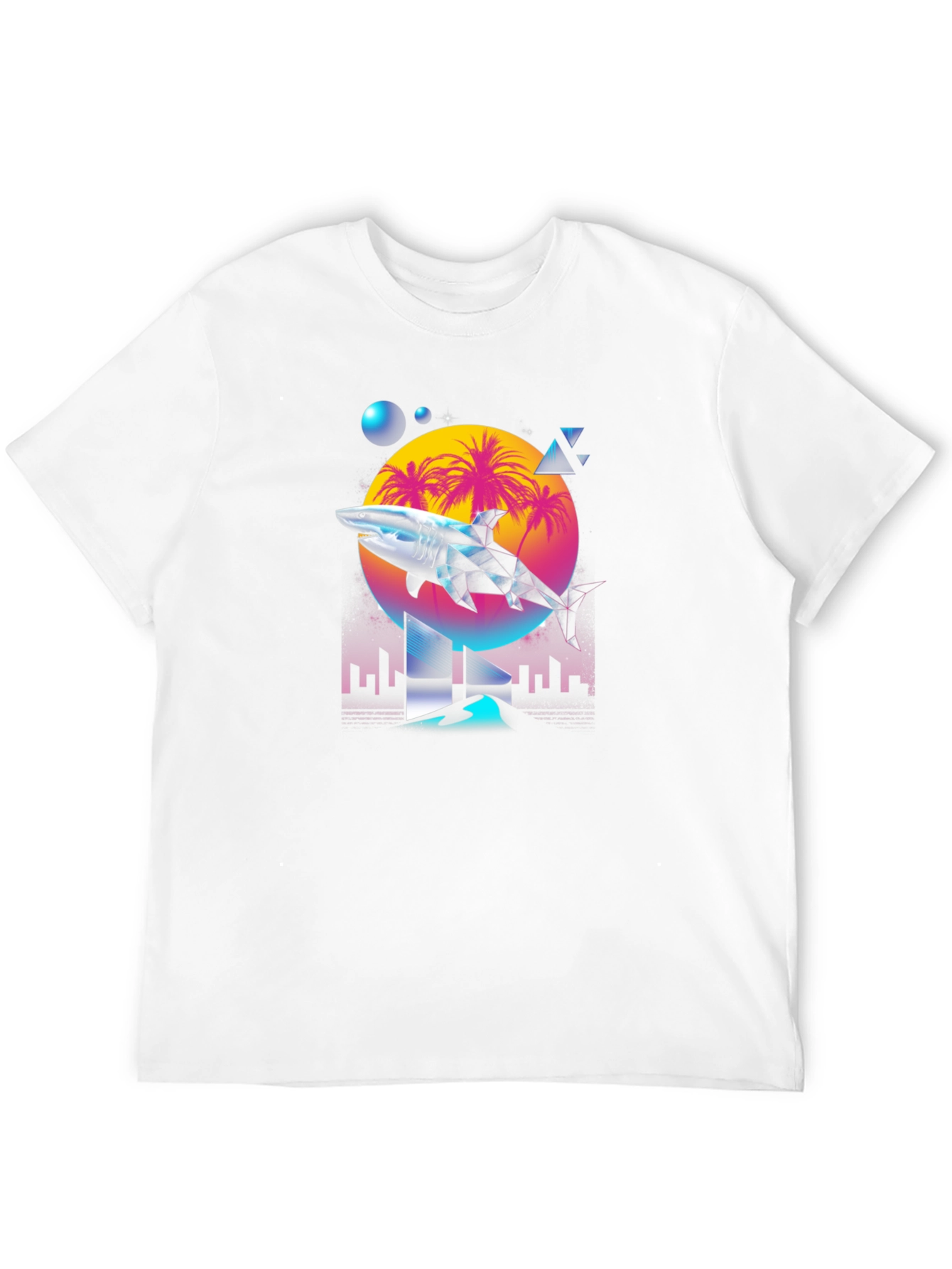 Synthwave Shark T-Shirt - Retro 80s Style