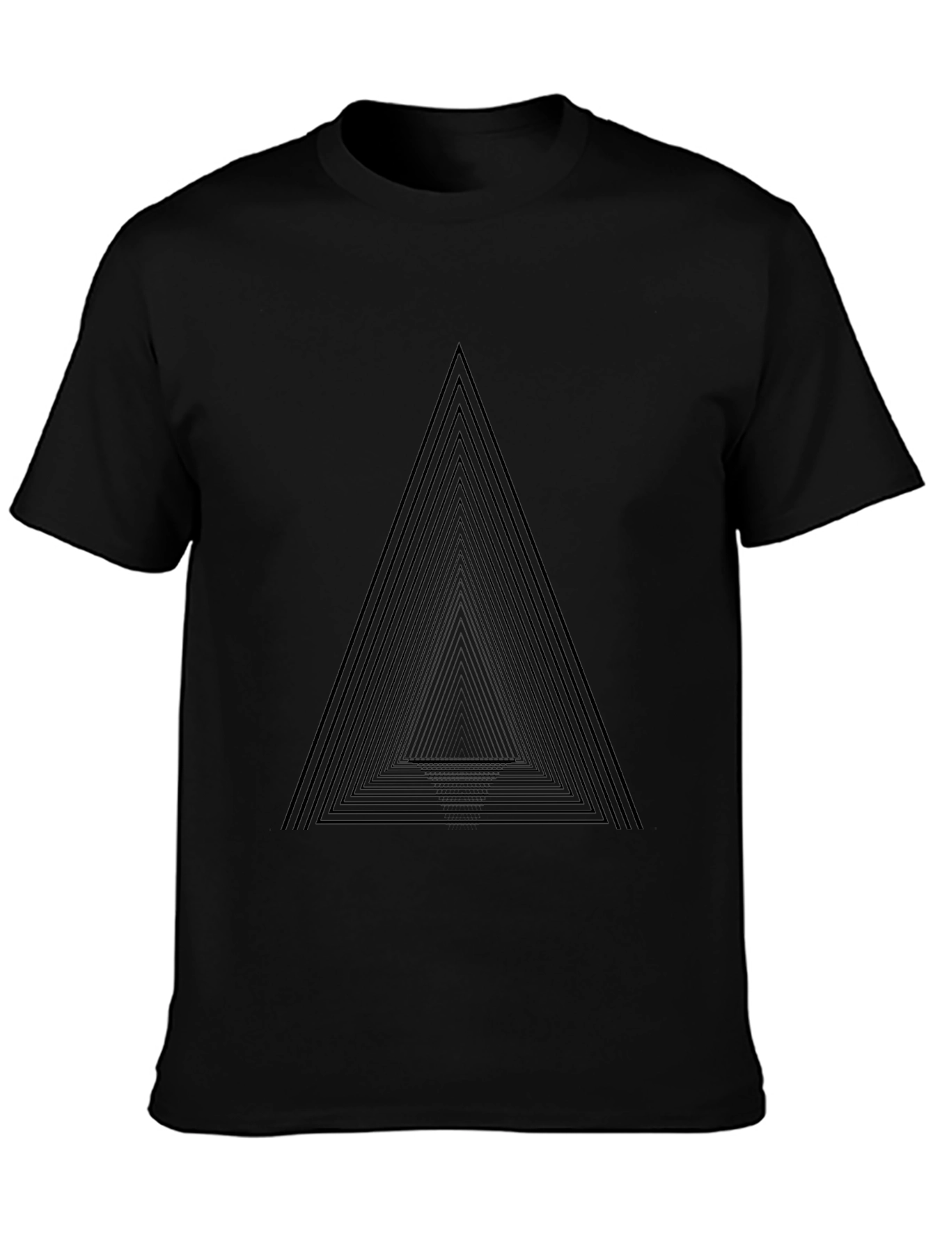 Mens Black Geometric Triangle Graphic Tee
