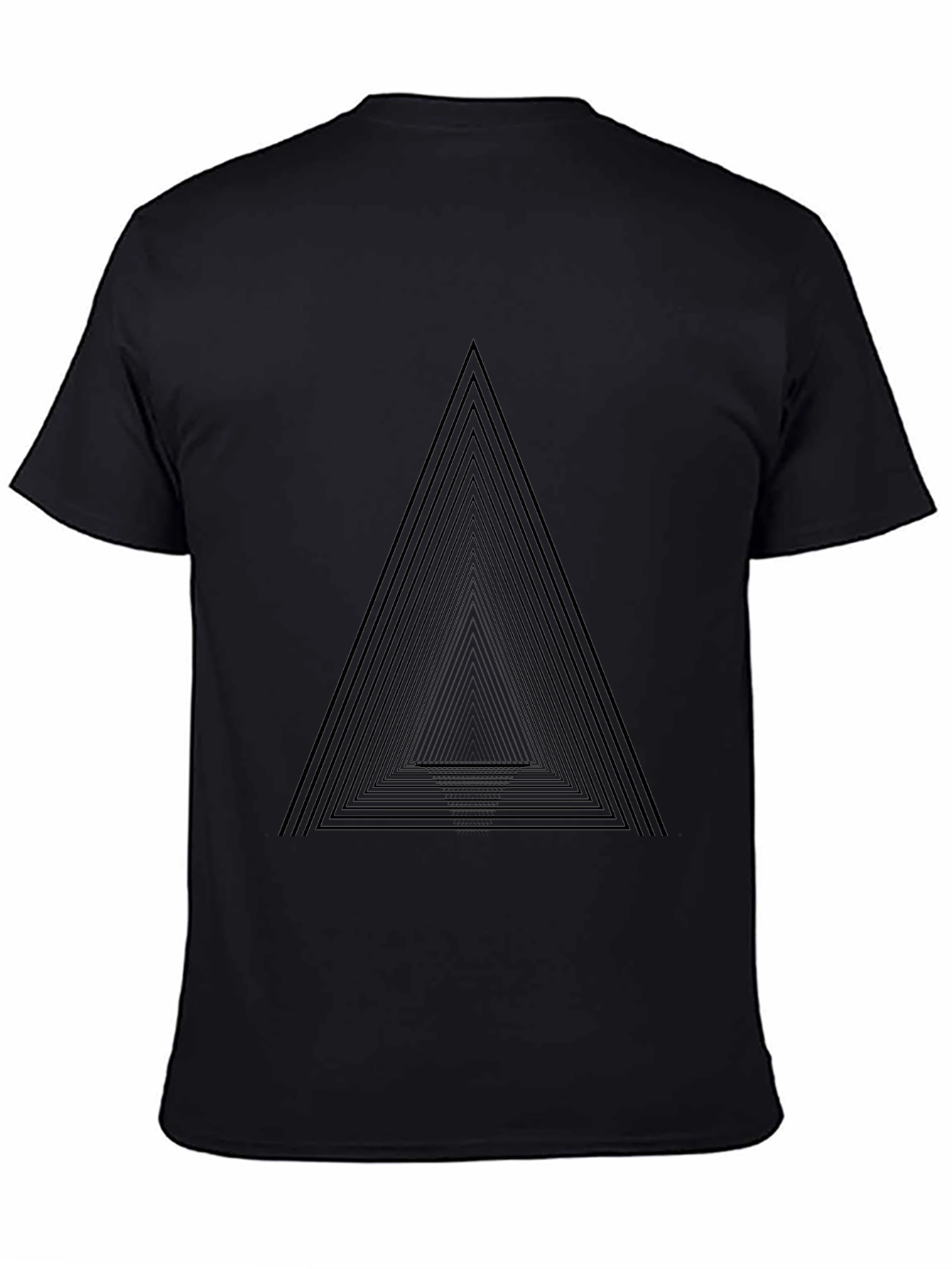 Mens Black Geometric Triangle Graphic Tee