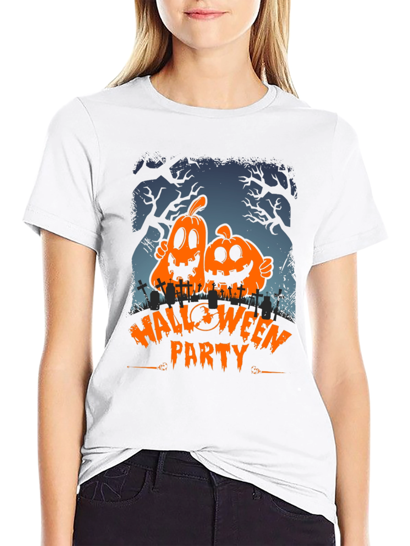 Halloween Party Pumpkin Graphic T-Shirt