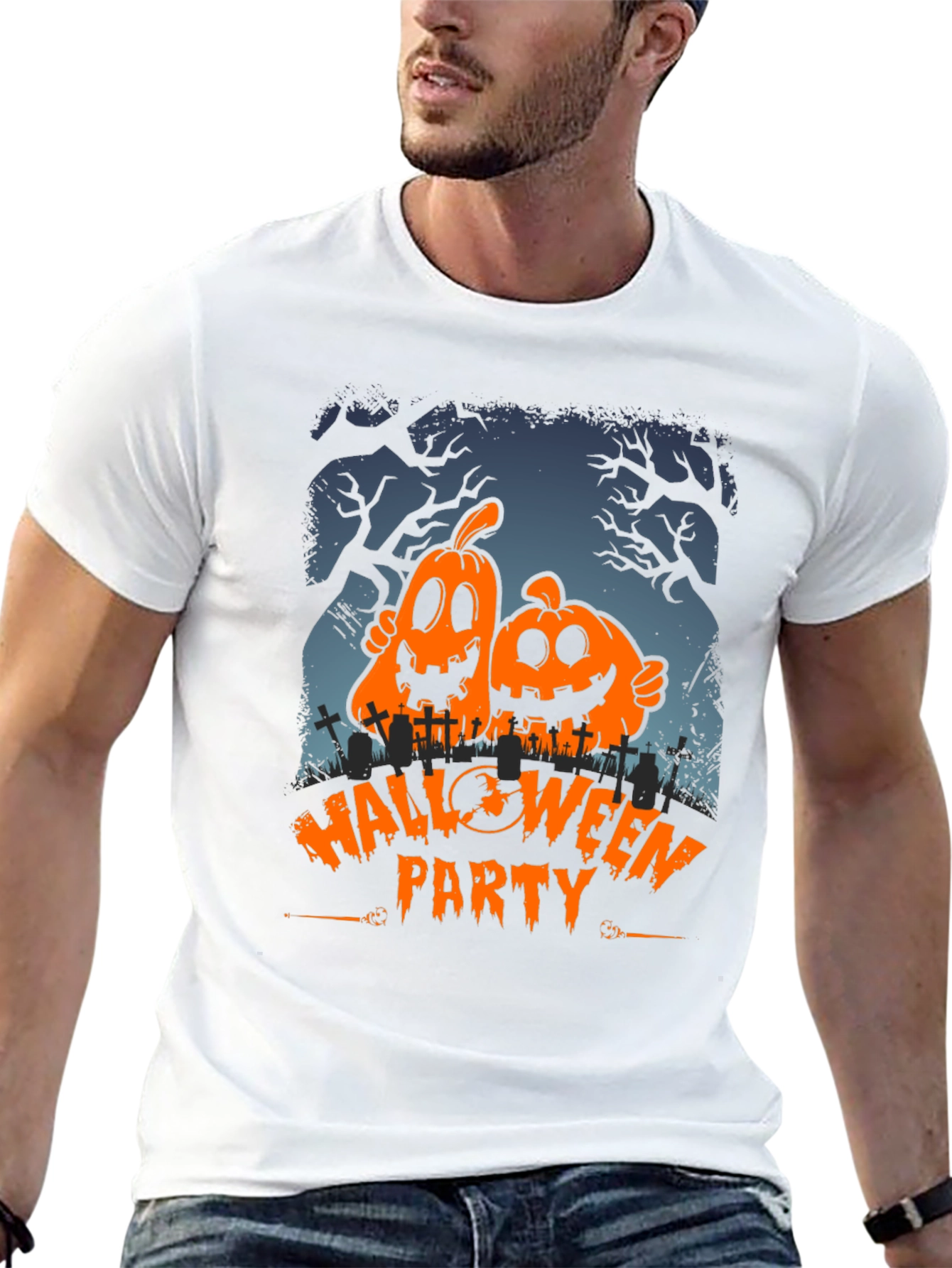 Halloween Party Pumpkin Graphic T-Shirt