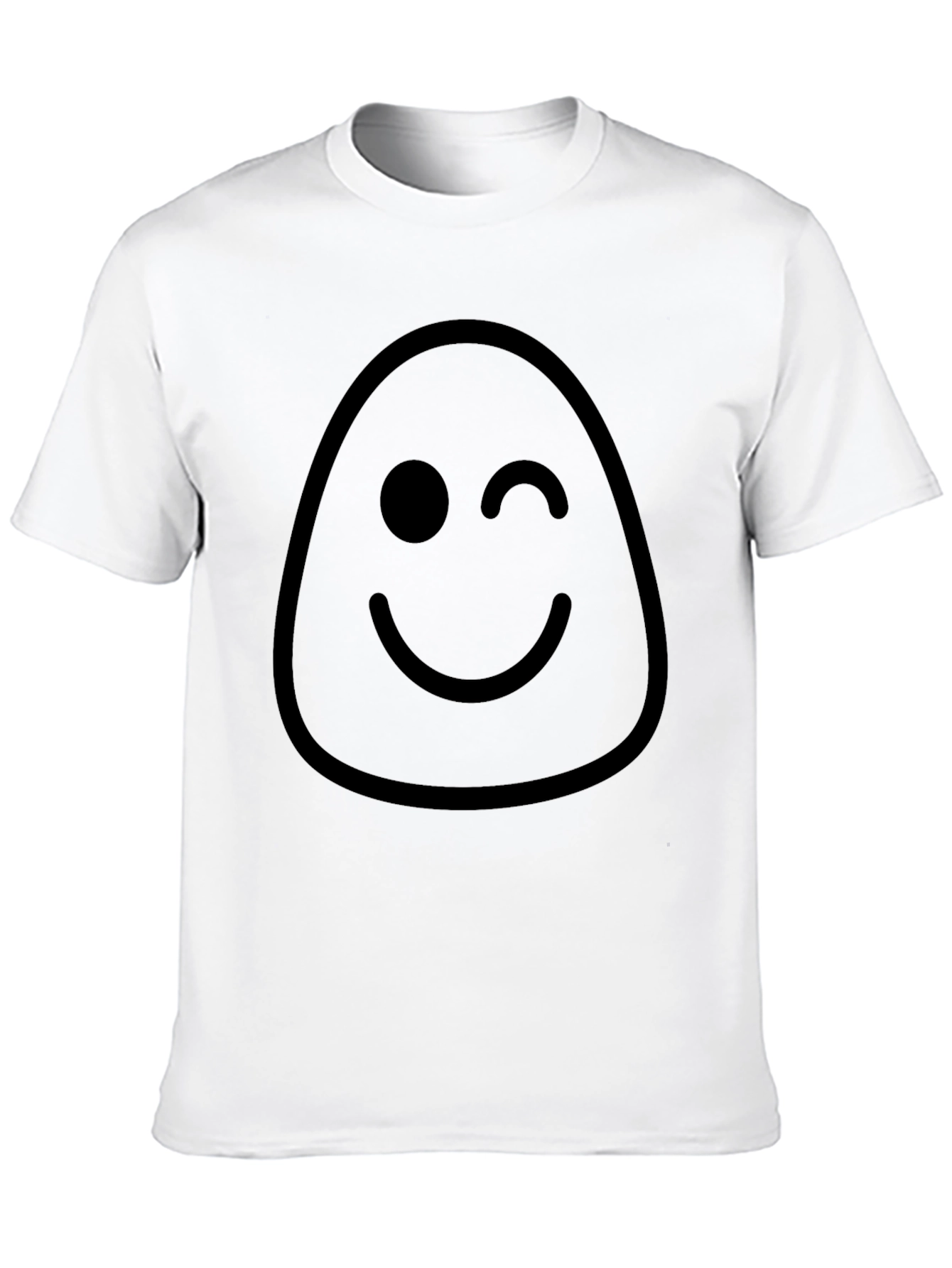 Winking Face Graphic T-Shirt - Casual Black Tee