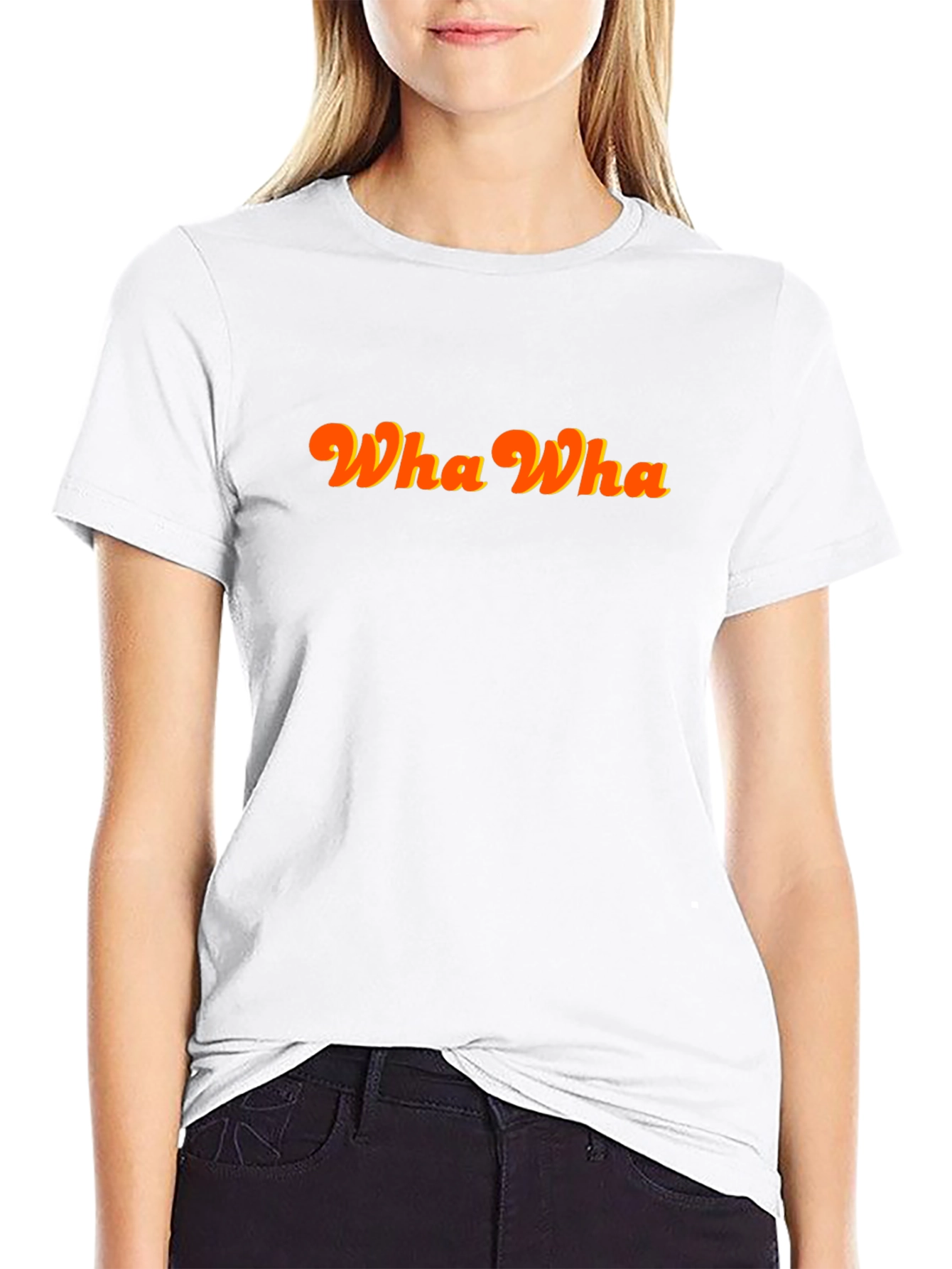 Wha Wha Retro Style Black T-Shirt