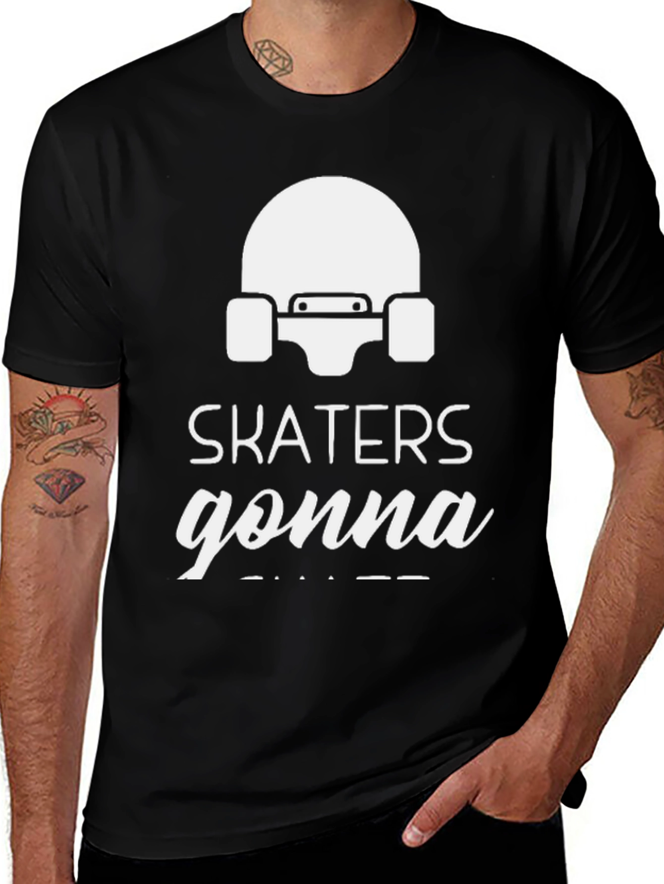Skaters Gonna Skate T-Shirt - Black Graphic Tee