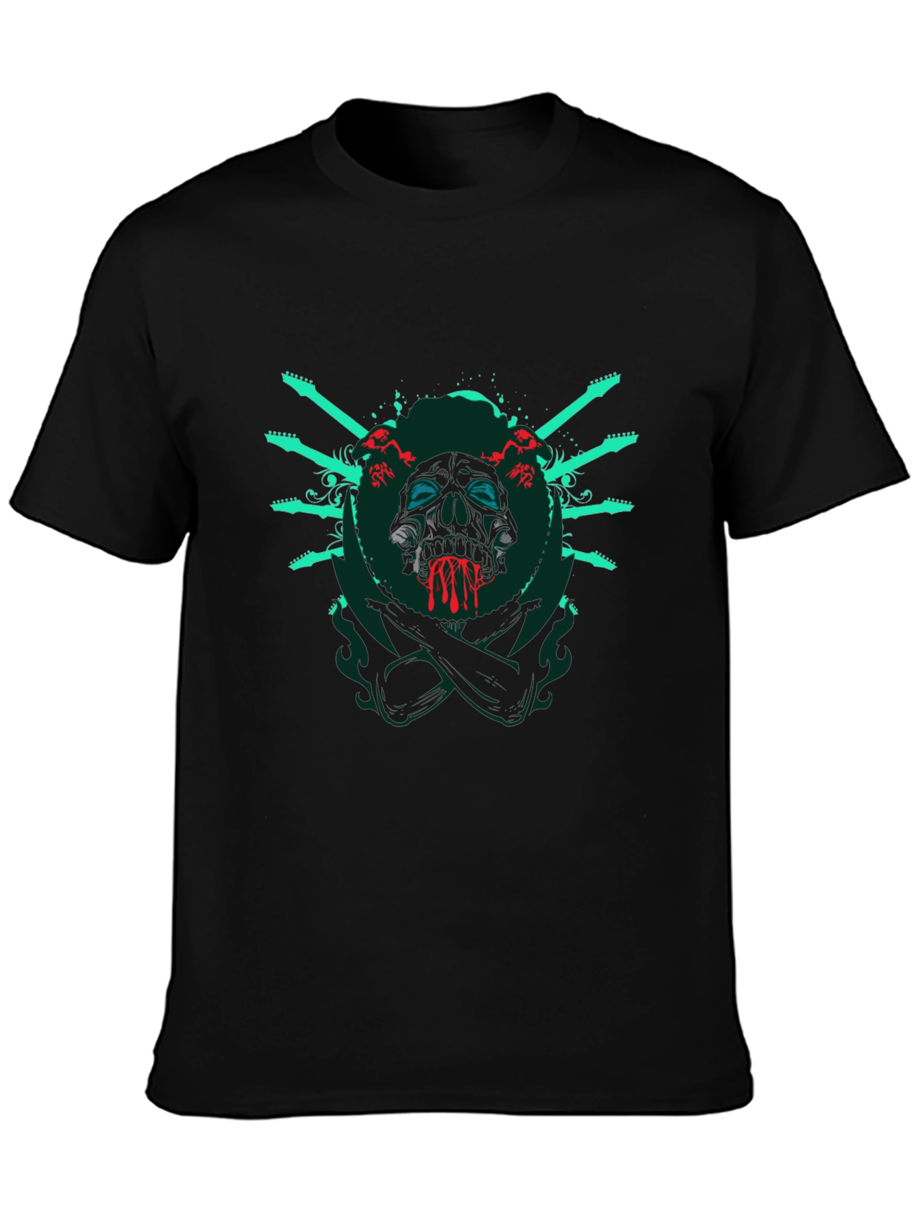 Skull & Guitar T-Shirt - Rocker Style Tee