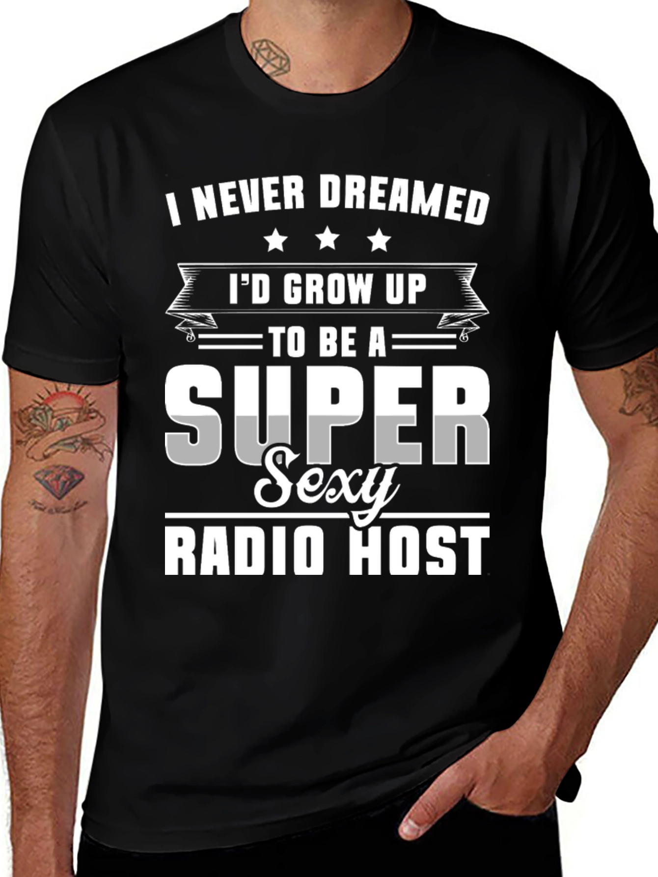 Super Sexy Radio Host Novelty Graphic T-Shirt