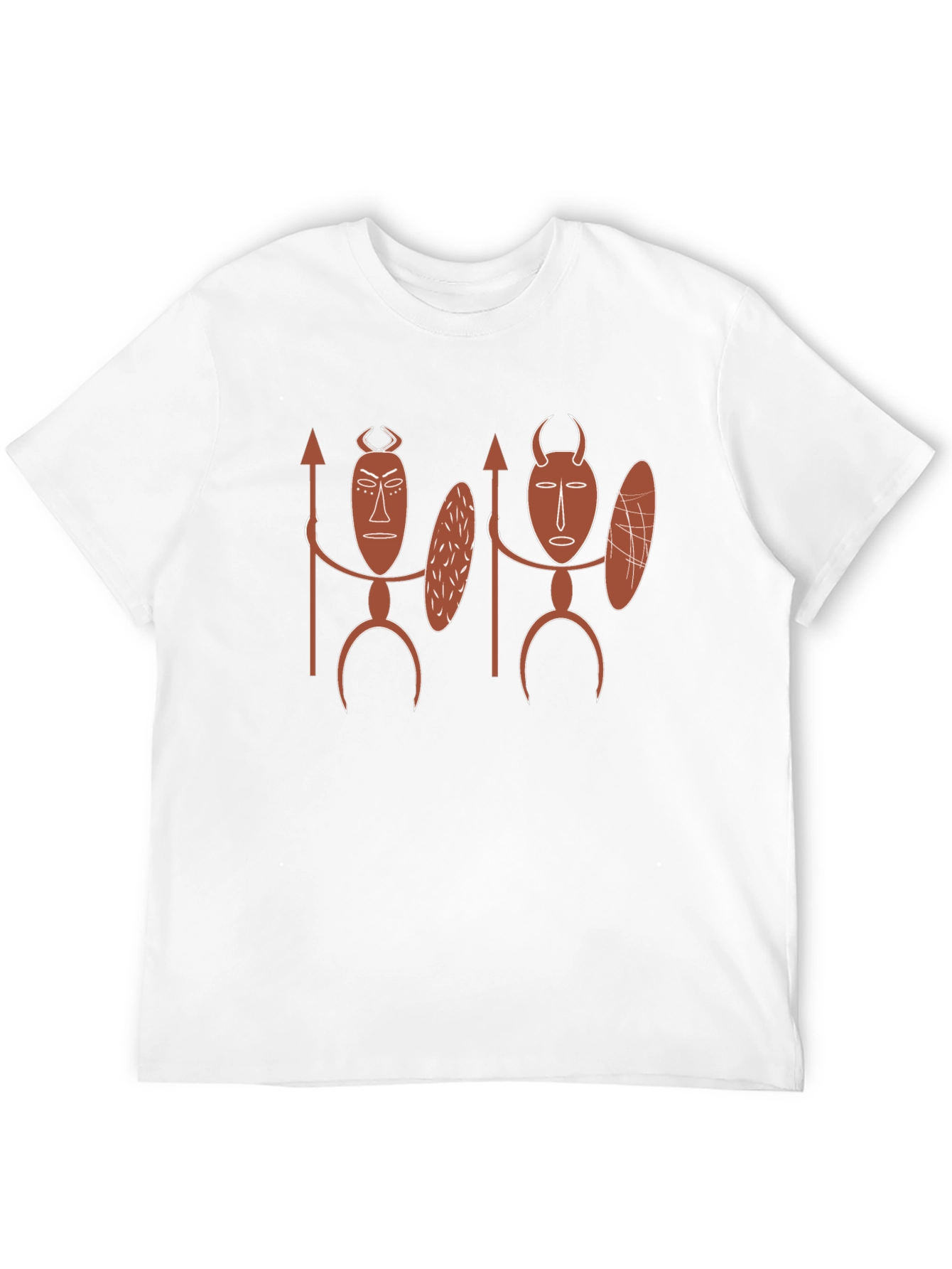 Tribal Mask Graphic Tee - Black Cotton T-Shirt