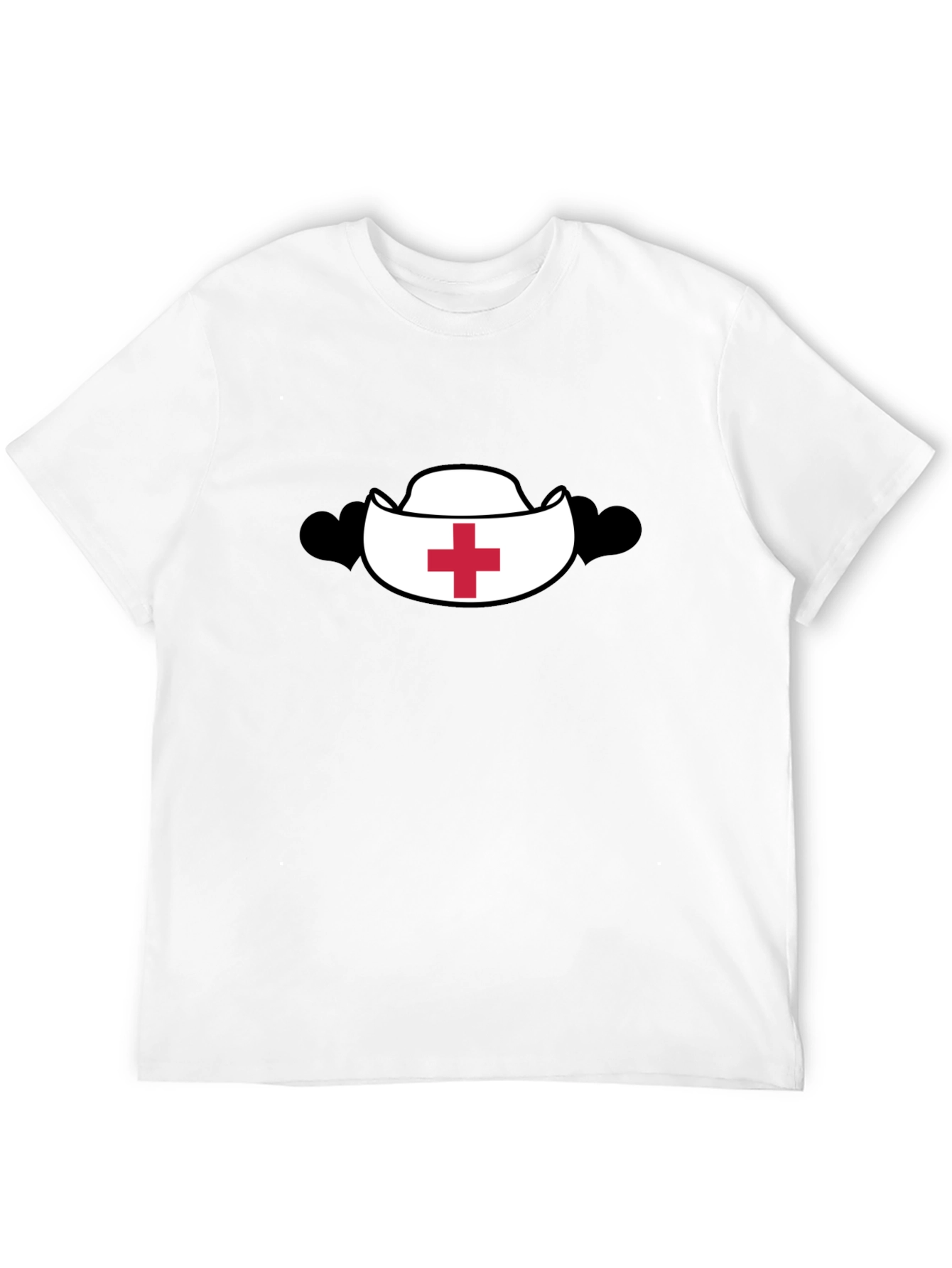 Nurse Hat Graphic Black T-Shirt