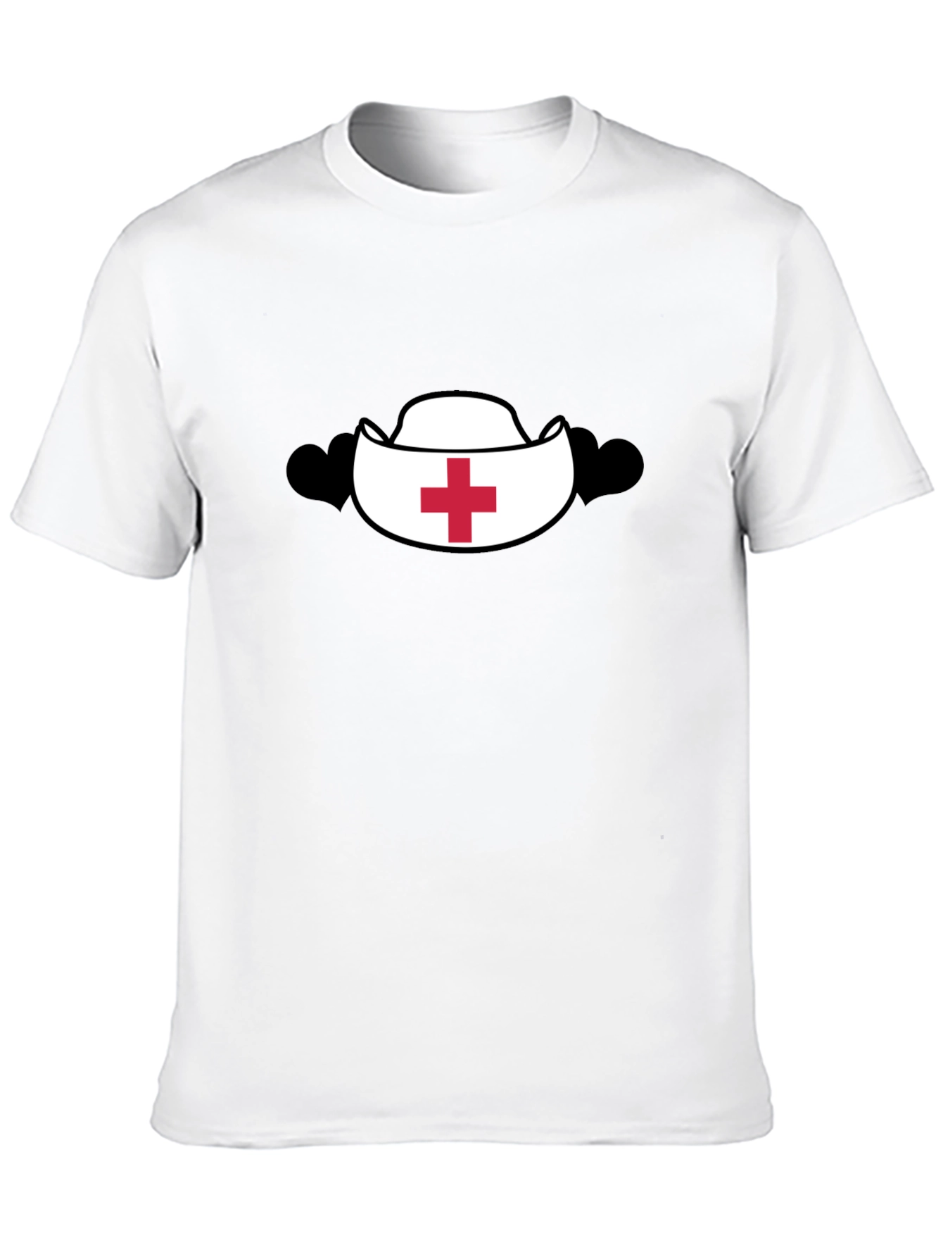 Nurse Hat Graphic Black T-Shirt