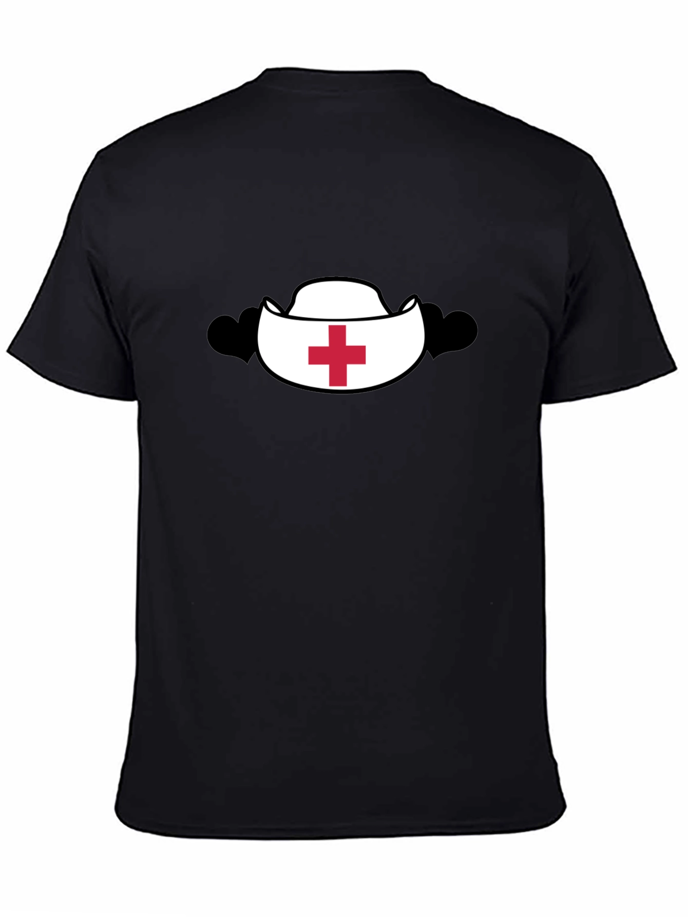Nurse Hat Graphic Black T-Shirt