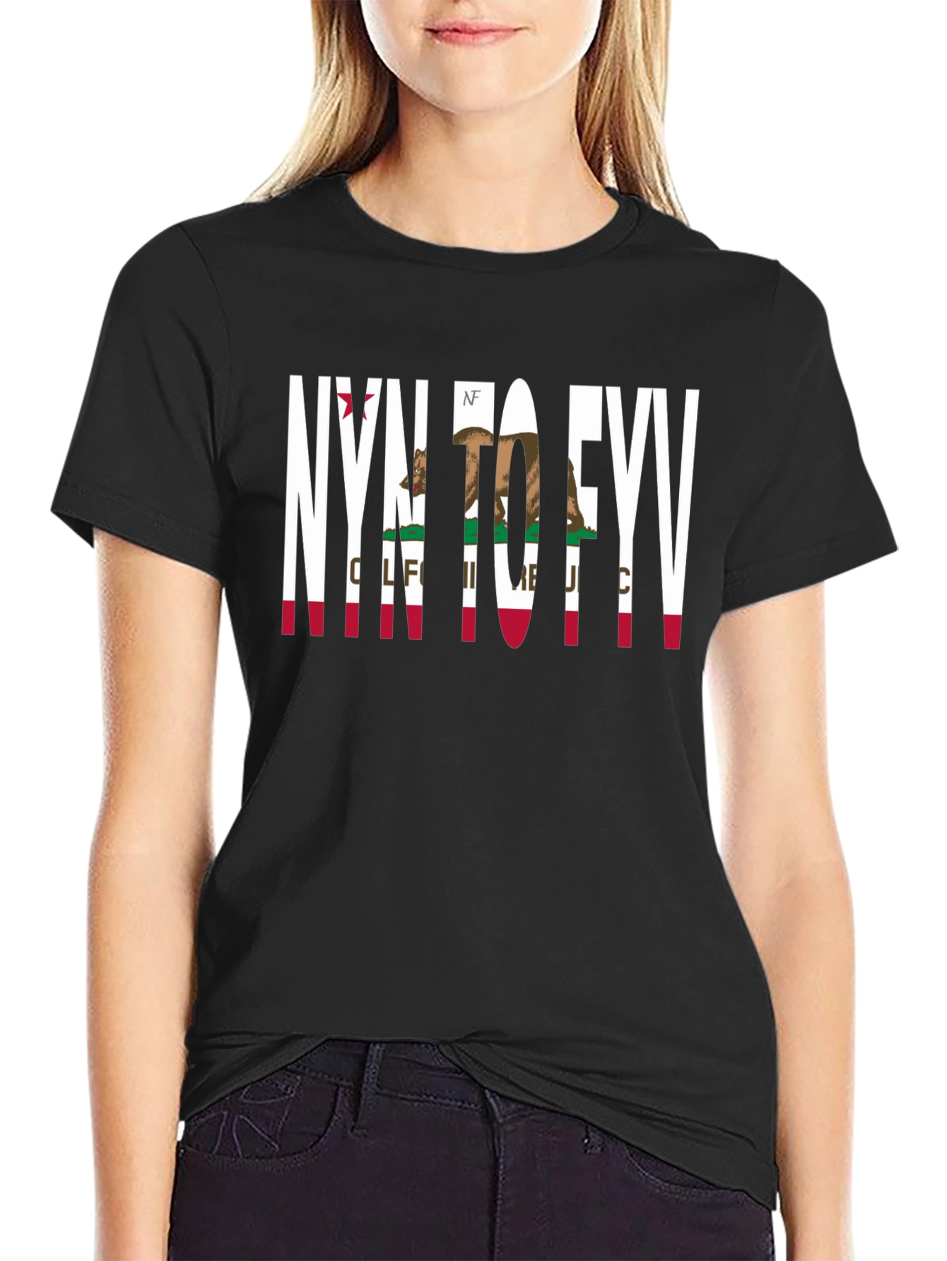 NYN to FYV Cali Bear Black T-Shirt