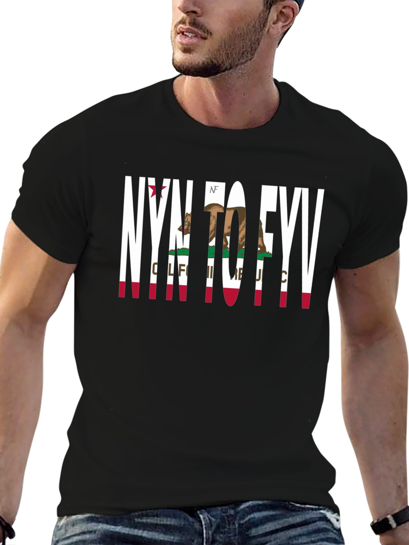 NYN to FYV Cali Bear Black T-Shirt