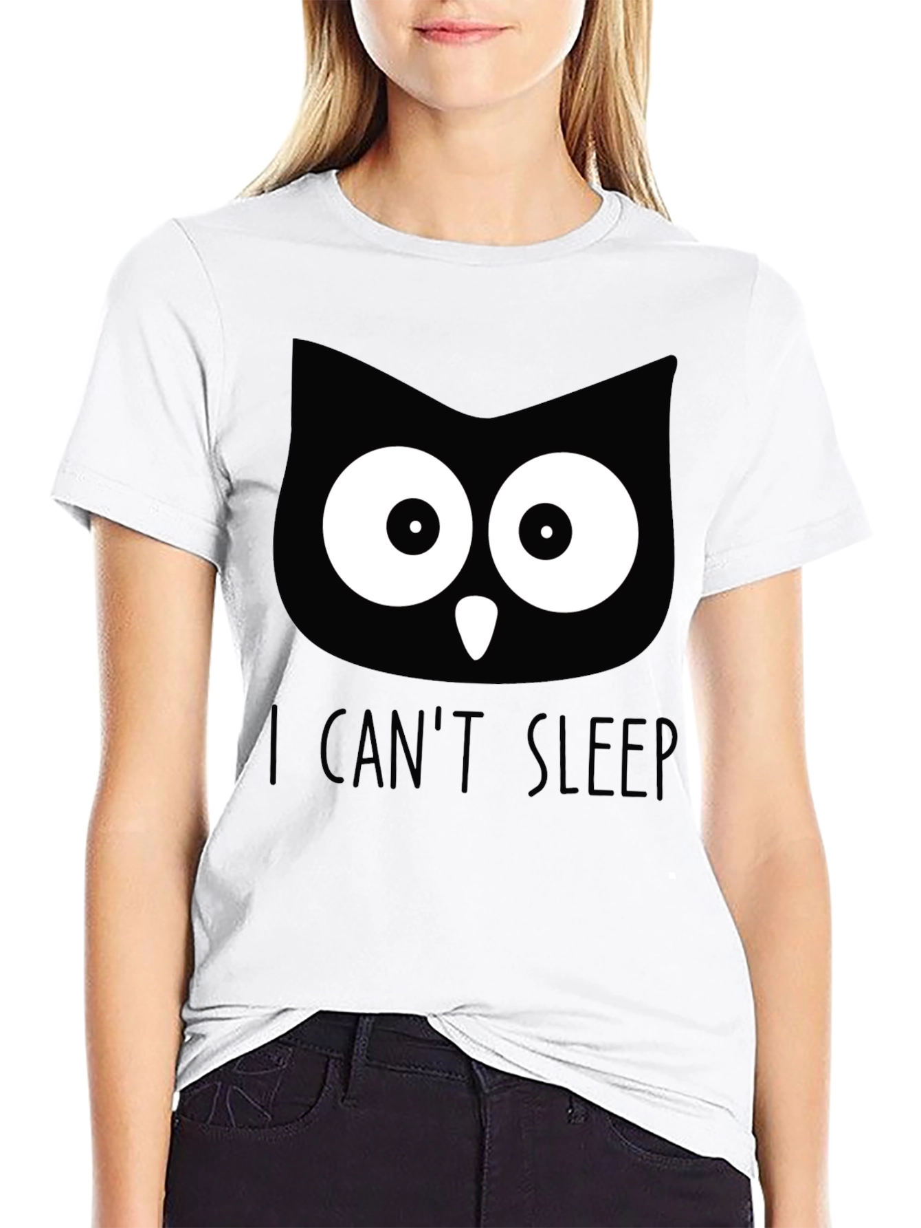 I Cant Sleep Owl Graphic T-Shirt