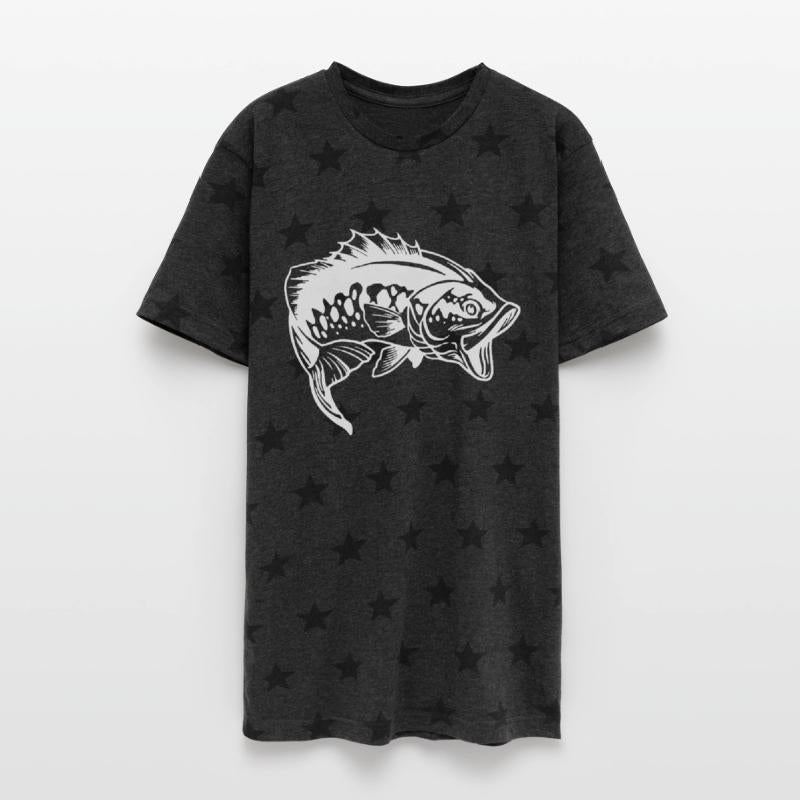 Jumping Bass Fish Bold Line Art Design
