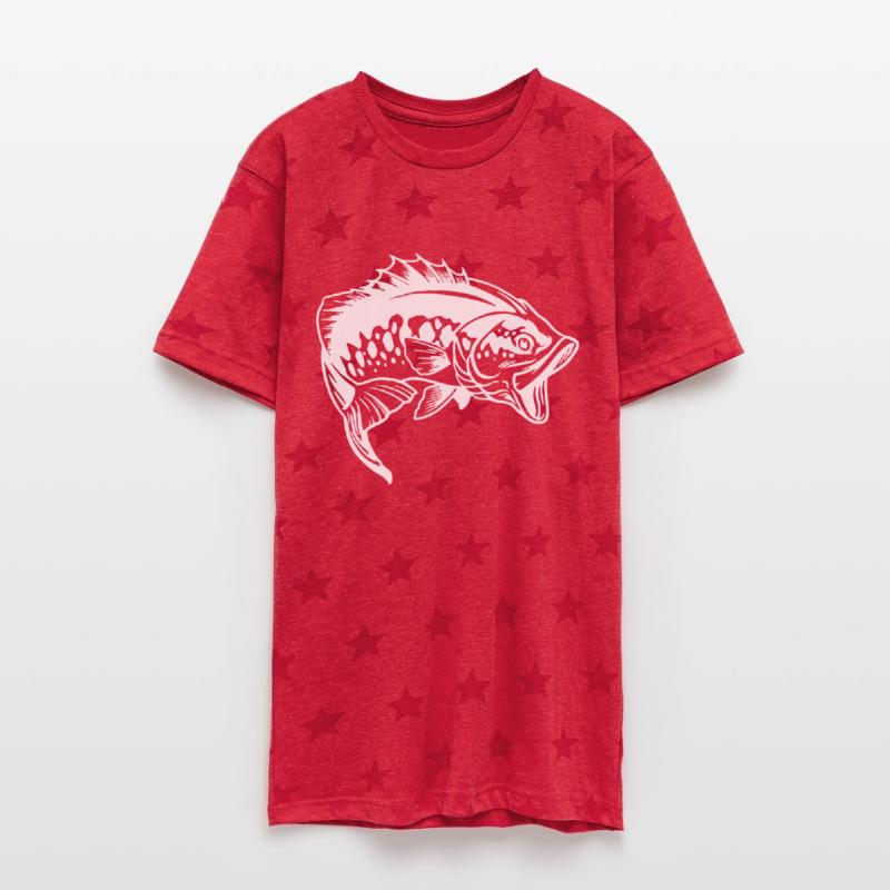 Jumping Bass Fish Bold Line Art Design