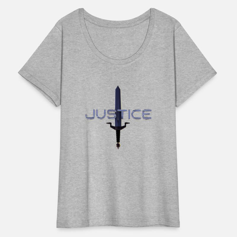 Justice Metal Text with Sword