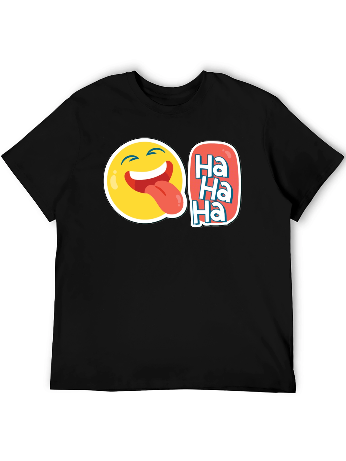 Funny Emoji Ha Ha Graphic Tee - Black
