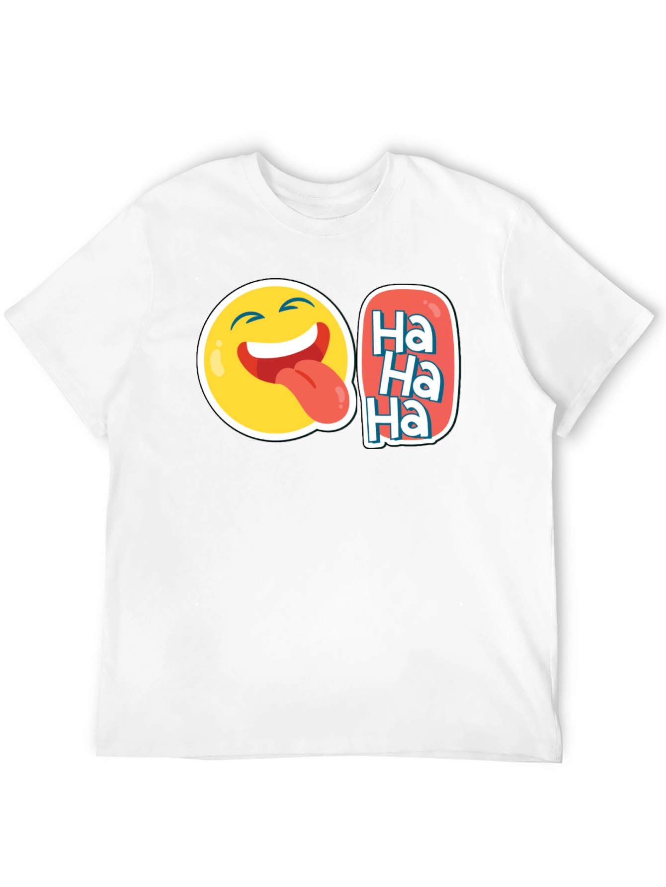 Funny Emoji Ha Ha Graphic Tee - Black