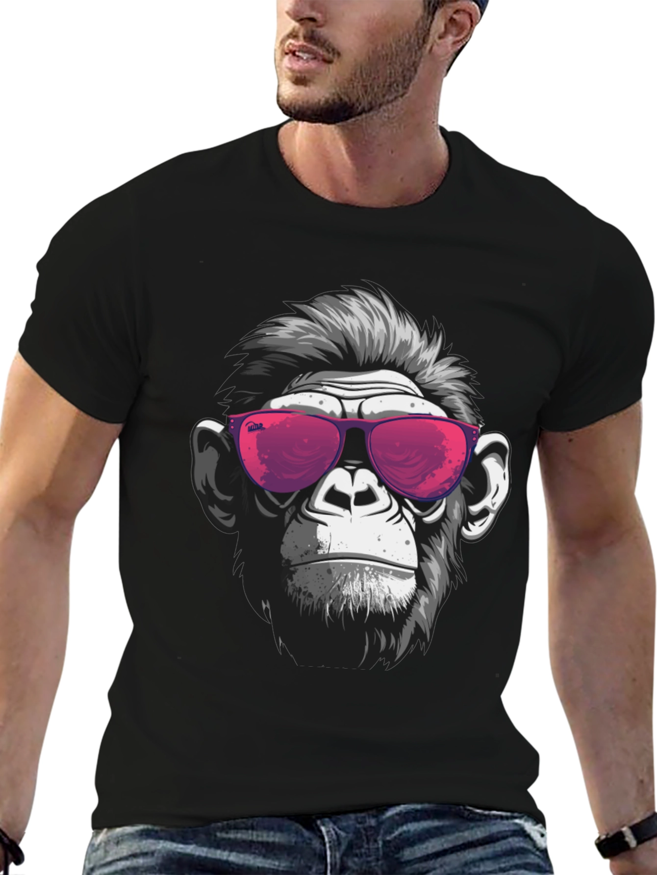 Cool Monkey Graphic Tee - Black T-Shirt