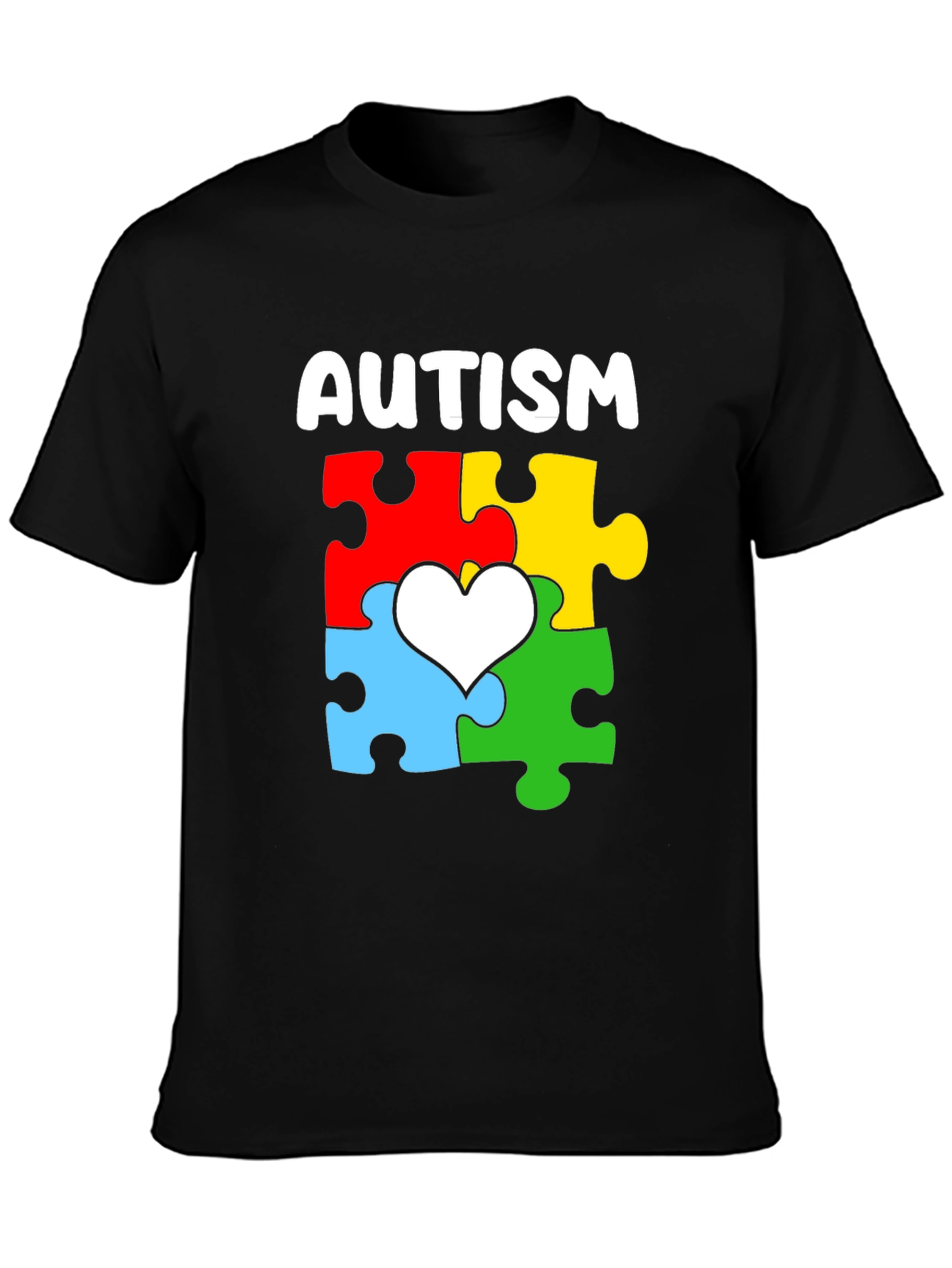 Autism Awareness Puzzle Heart Graphic T-Shirt